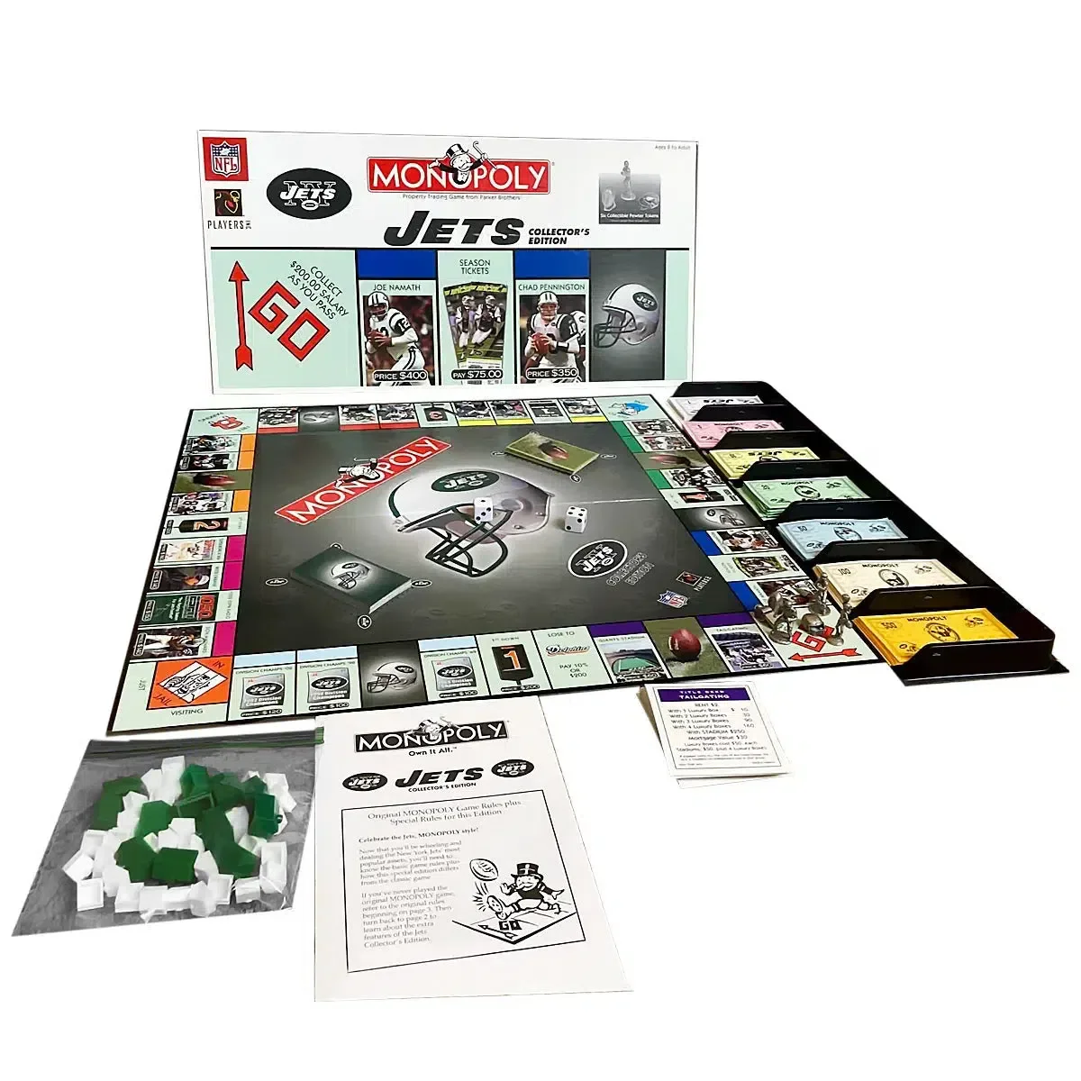 Monopoly: New York Jets Collector's Edition [NFL] - Economic Sports Board Game for Family, Adults, and Children (2-6 Players, Ages 8+) - USAopoly - (2004) - Image 2