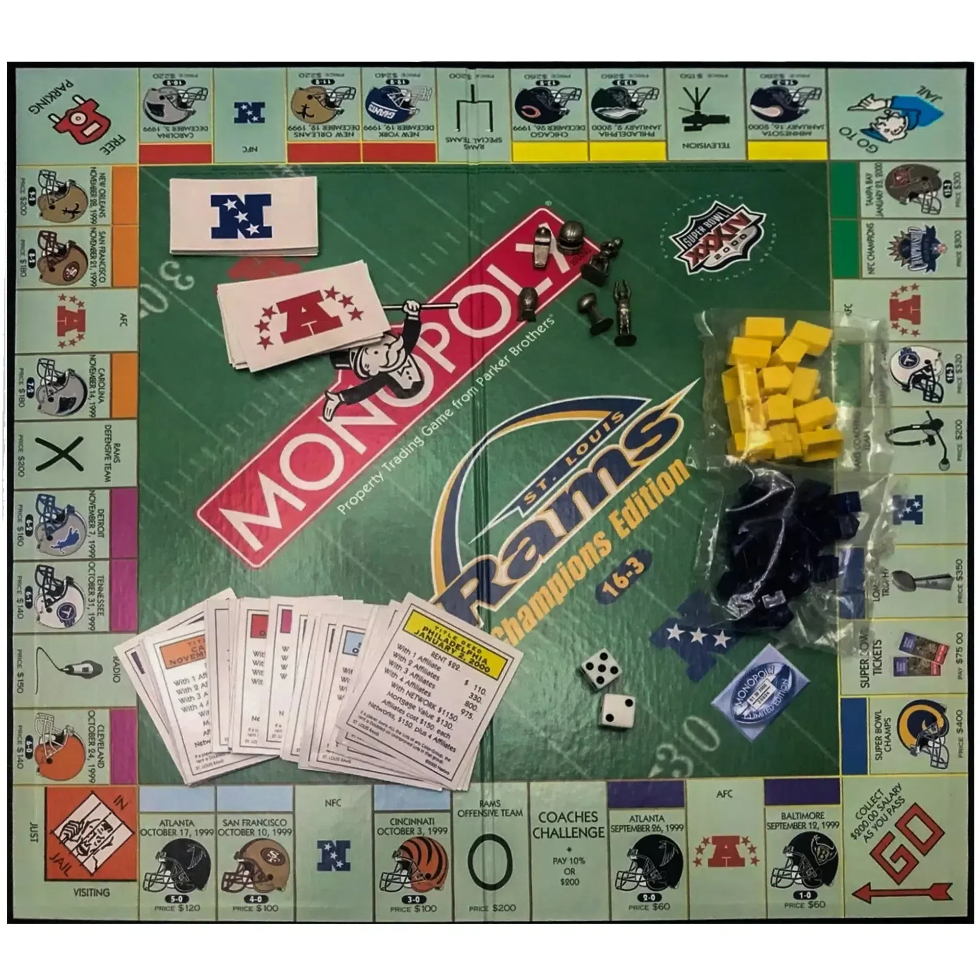 Monopoly: St. Louis Rams Champions Edition [NFL] - Economic Football Board Game for Family, and Adults (2-6 Players, Ages 8+) - USAopoly - Image 4