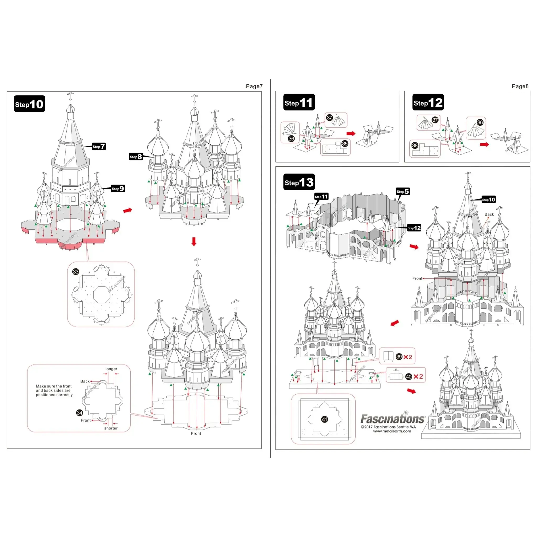 Moscow - Saint Basil's Cathedral Building Figure 3D Figure Model Kit (Steel, Hard Difficulty) - Fascinations - Metal Earth Premium Series - (2022) - Image 10