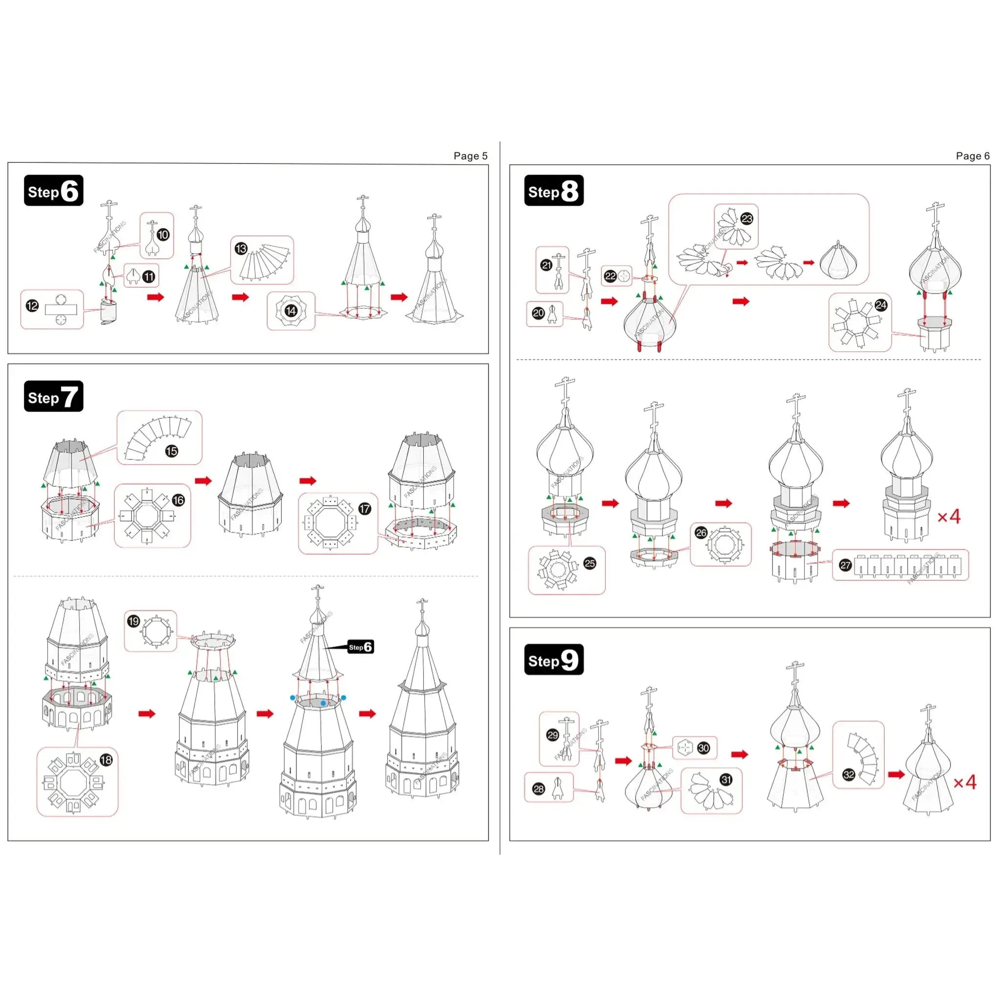 Moscow - Saint Basil's Cathedral Building Figure 3D Figure Model Kit (Steel, Hard Difficulty) - Fascinations - Metal Earth Premium Series - (2022) - Image 9