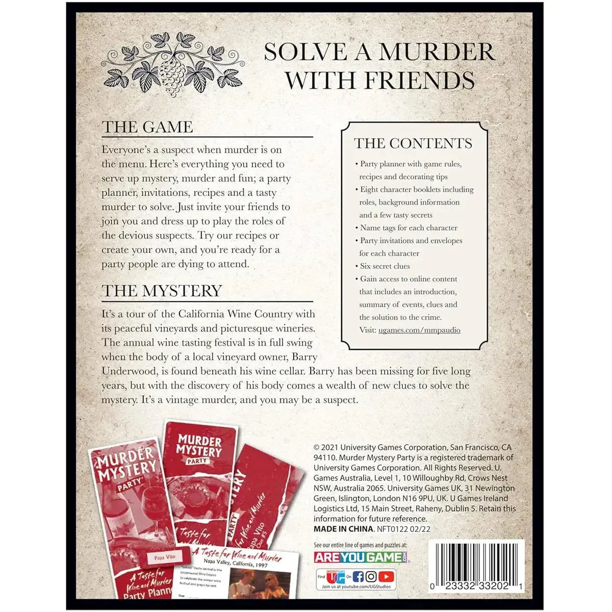 Murder Mystery Party: A Taste for Wine and Murder - Role-Playing Wine Board Game for Family and Adults (6-8 Players, Age 18+) - University Games - Image 3