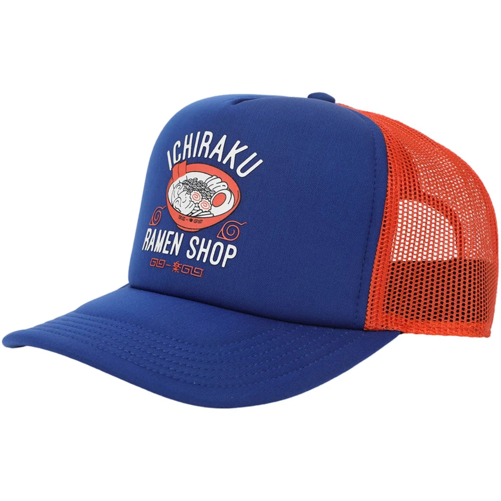Naruto - Ichiraku Ramen Shop Blue & Orange Trucker Hat - Bioworld - Image 2