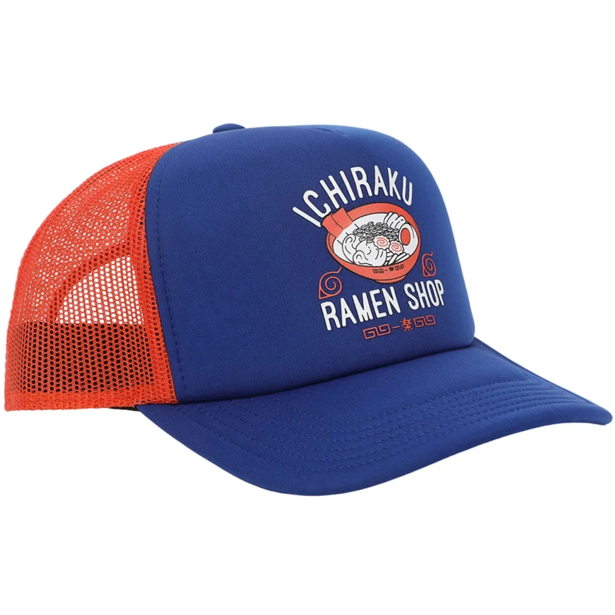 Naruto - Ichiraku Ramen Shop Blue & Orange Trucker Hat - Bioworld - Image 3