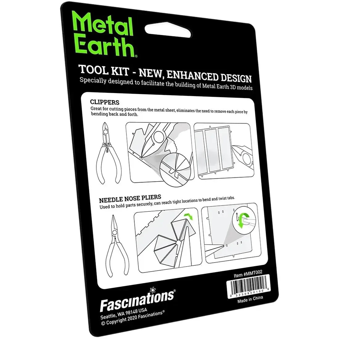 Needle Nose Pliers & Clippers Tool Kit Set for Model Kits (Medium-Carbon Steel) - Fascinations - Metal Earth Series - Image 2