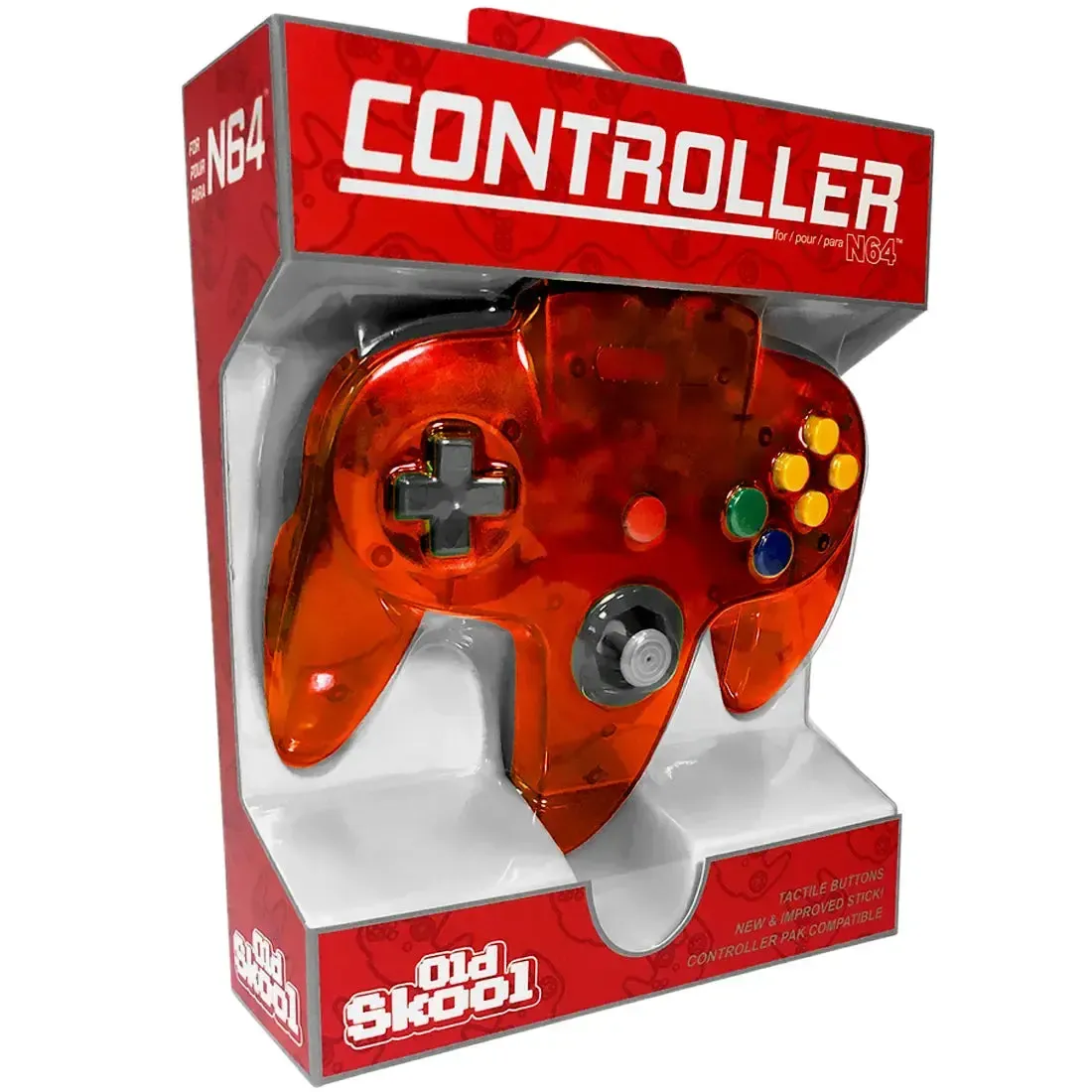 Nintendo 64 - Fire Orange Wired Controller (6' Cable) - Old Skool