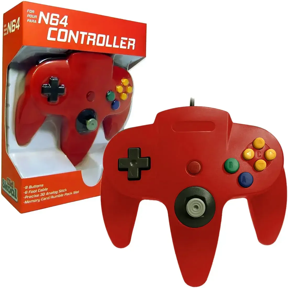Nintendo 64 - Red Wired Controller - Old Skool - Image 2