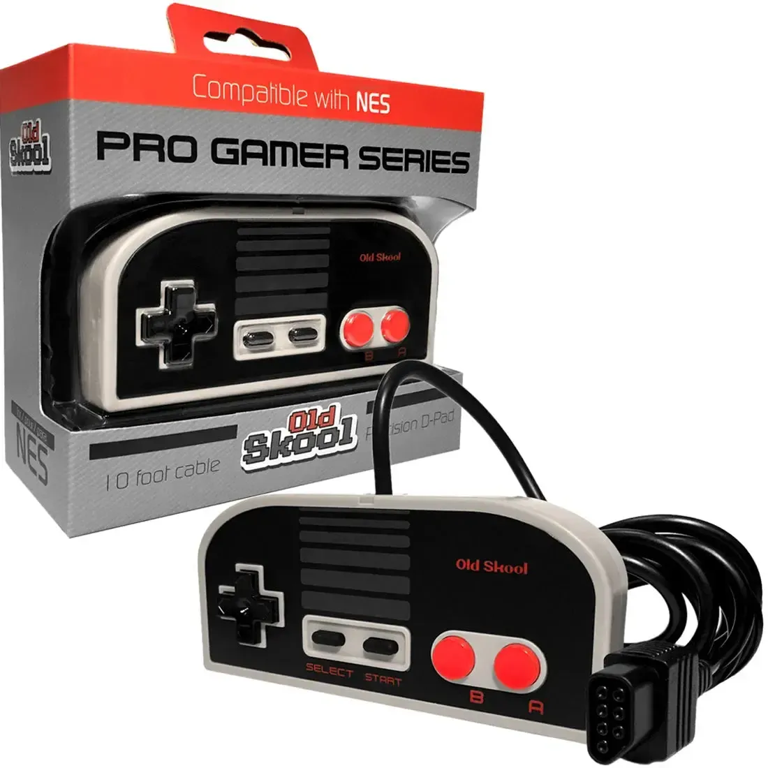 Nintendo Entertainment System [NES] - Classiq N Wired Controller (10' Cable, Precision D-Pad) - Old Skool - Pro Gamer Series - Image 2