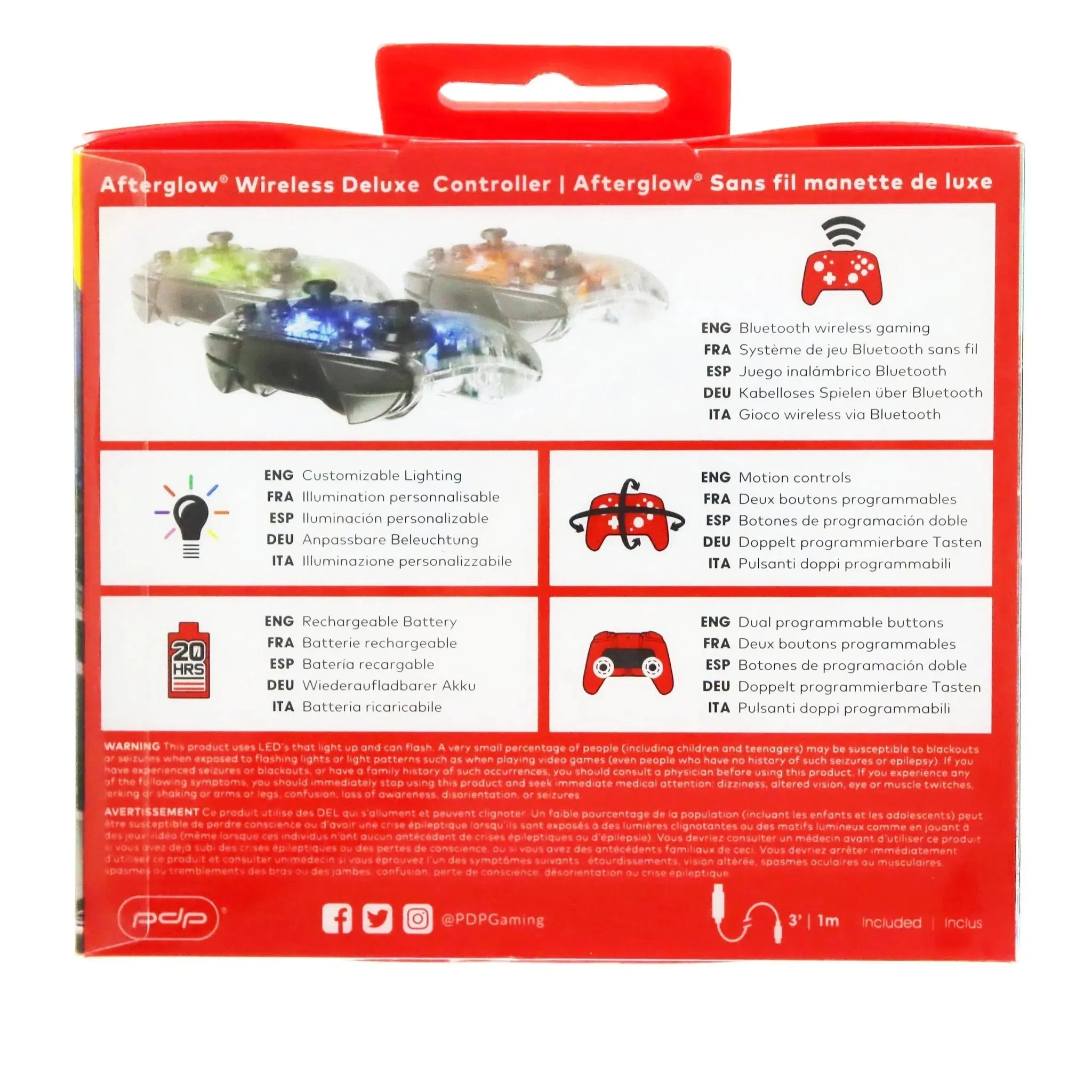 Nintendo Switch Wireless Controller (Glowing Afterglow See Through Version) - pdp - Deluxe Edition - Image 7