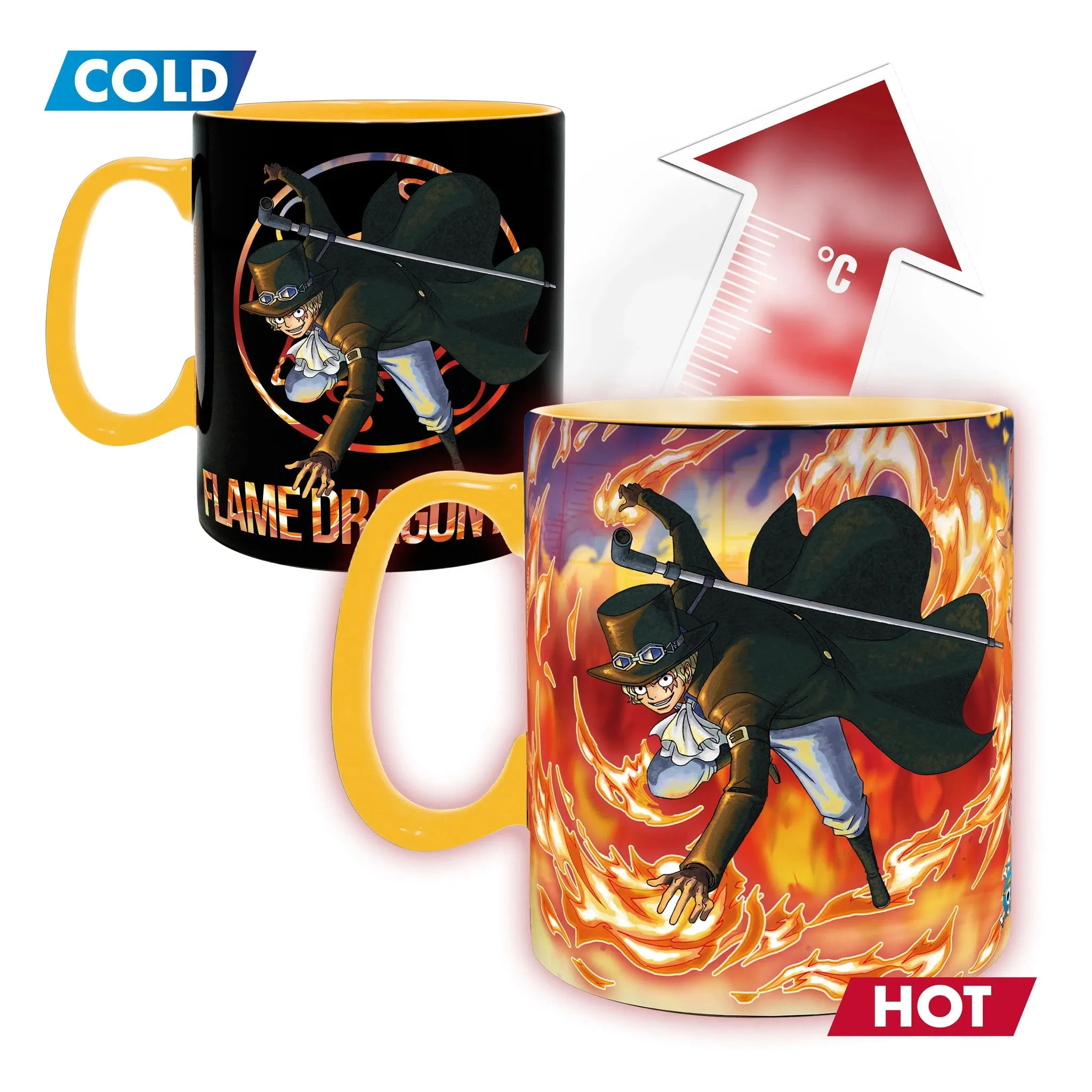One Piece - Luffy and Sabo "Red Hawk" Heat-Change Mug and Coaster Gift Set (16 oz.) - ABYstyle - Image 3