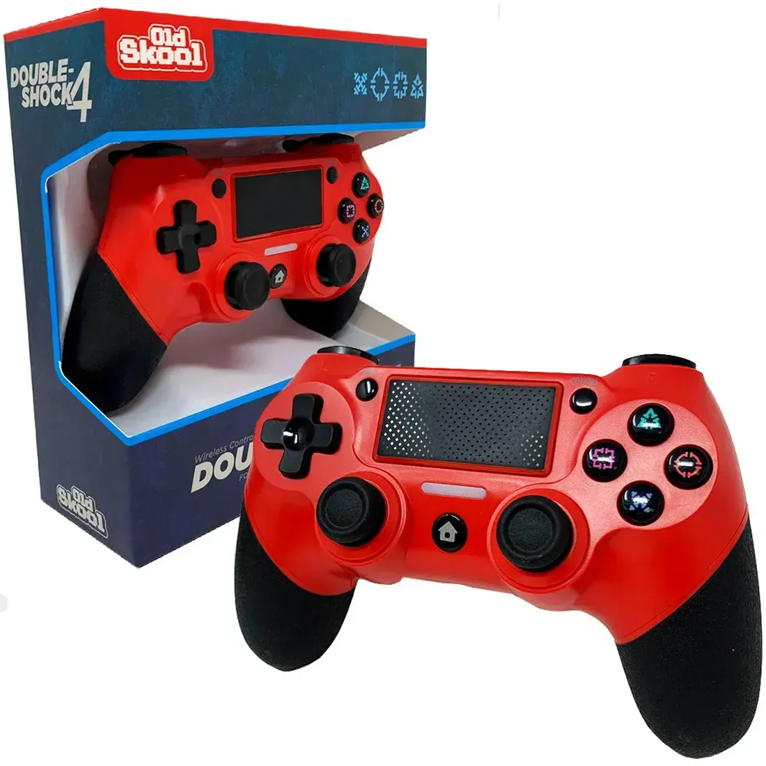 PlayStation 4 - Double-Shock 4 Red Wireless Controller - Old Skool - Image 2