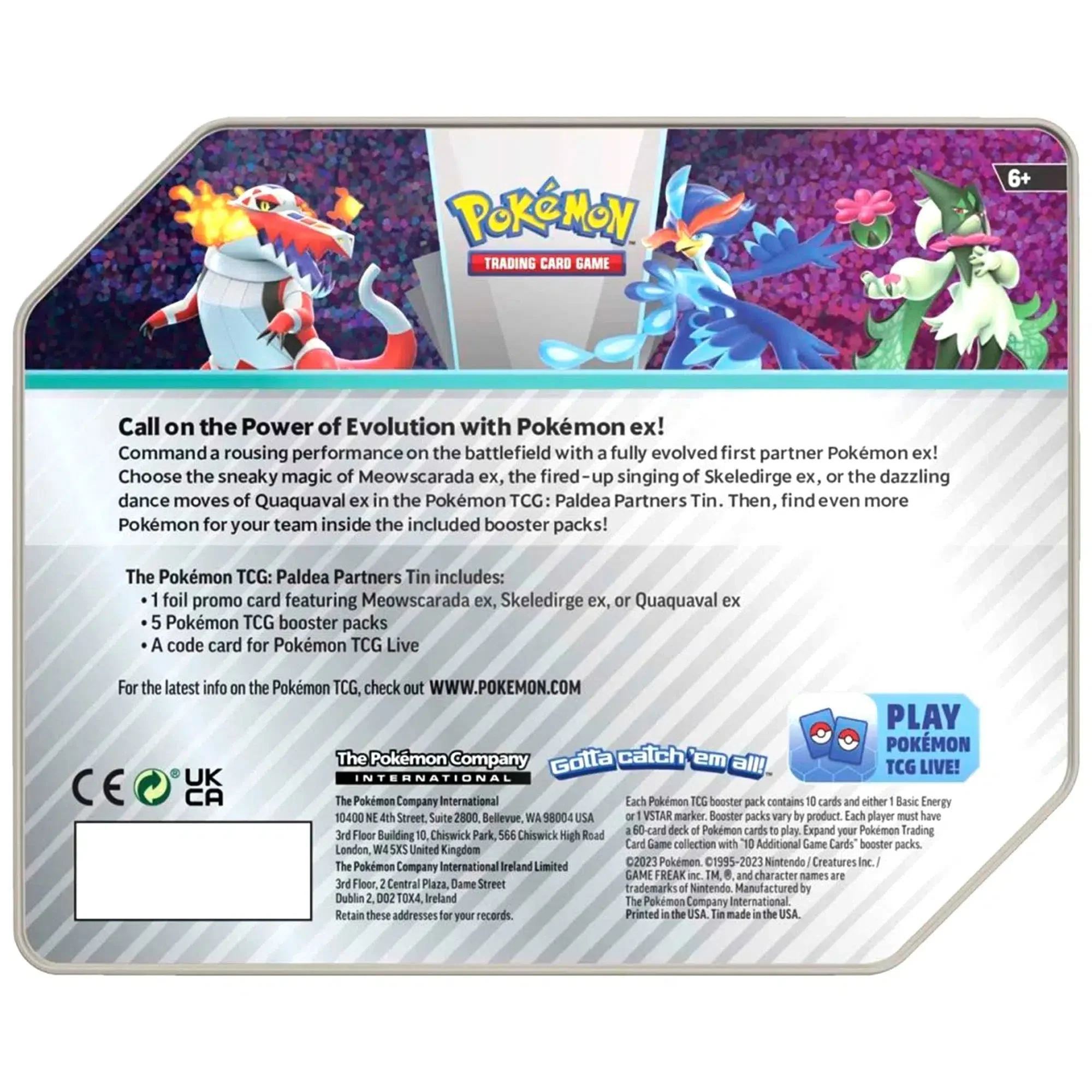 Pokémon TCG [Paldea Partners] - Quaquaval ex Tin - The Pokémon Company International - Image 5