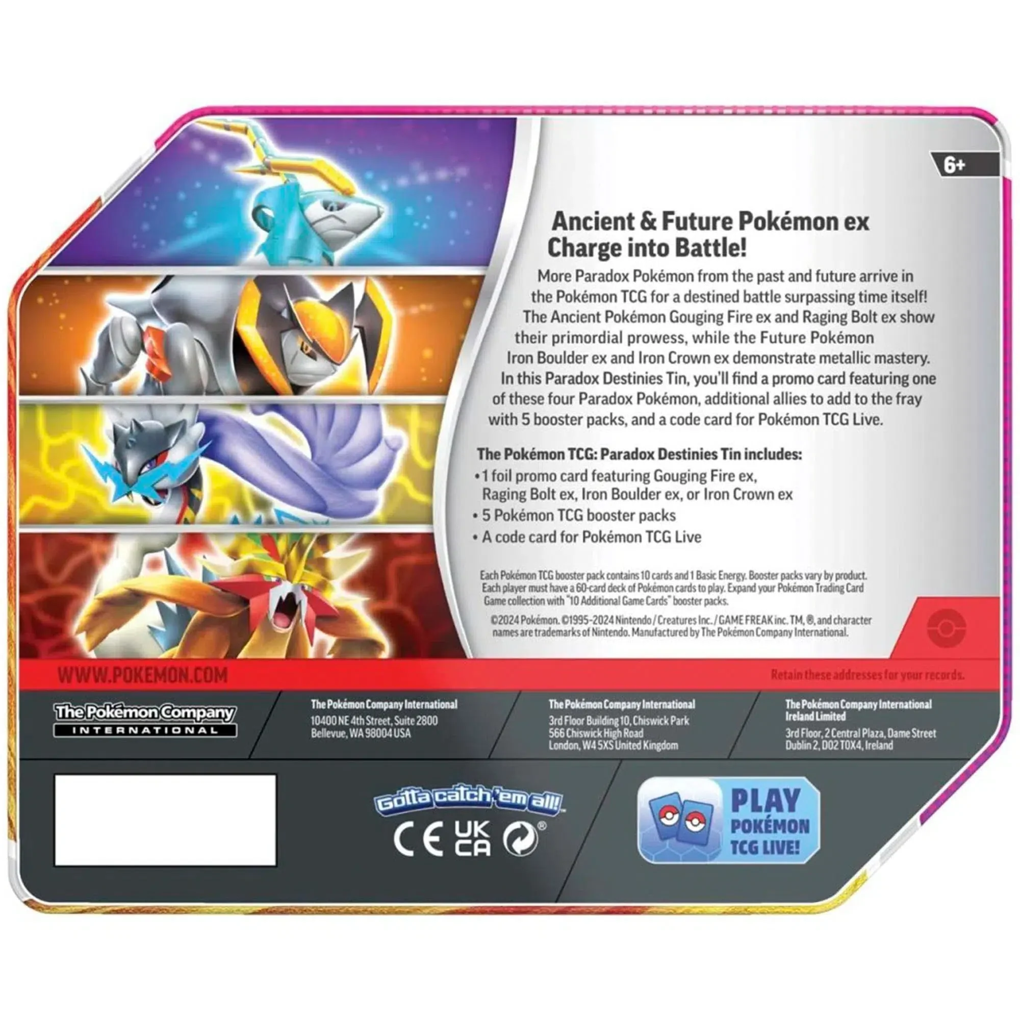 Pokémon TCG [Paradox Destinies] - Raging Bolt ex Tin - The Pokémon Company International - Image 5