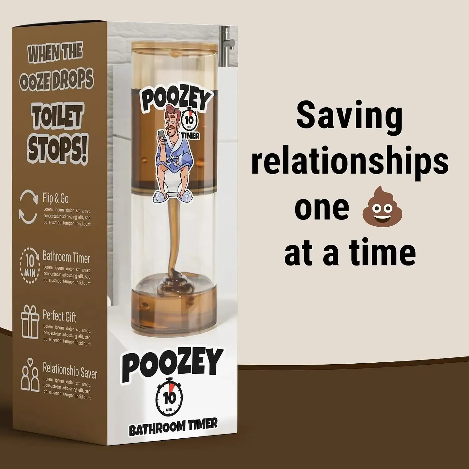 Poozey | Funny Poop Timer for The Toilet | A Gift for Dads and Husbands Who Spend Too Long in The Bathroom - Image 3