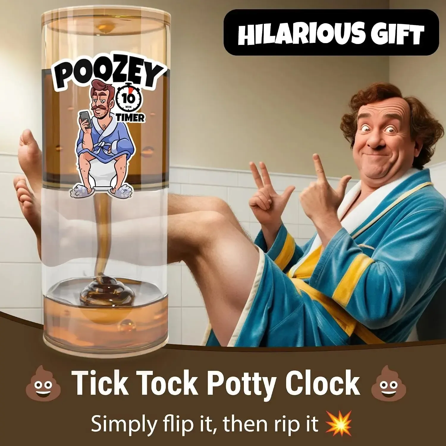 Poozey | Funny Poop Timer for The Toilet | A Gift for Dads and Husbands Who Spend Too Long in The Bathroom - Image 5