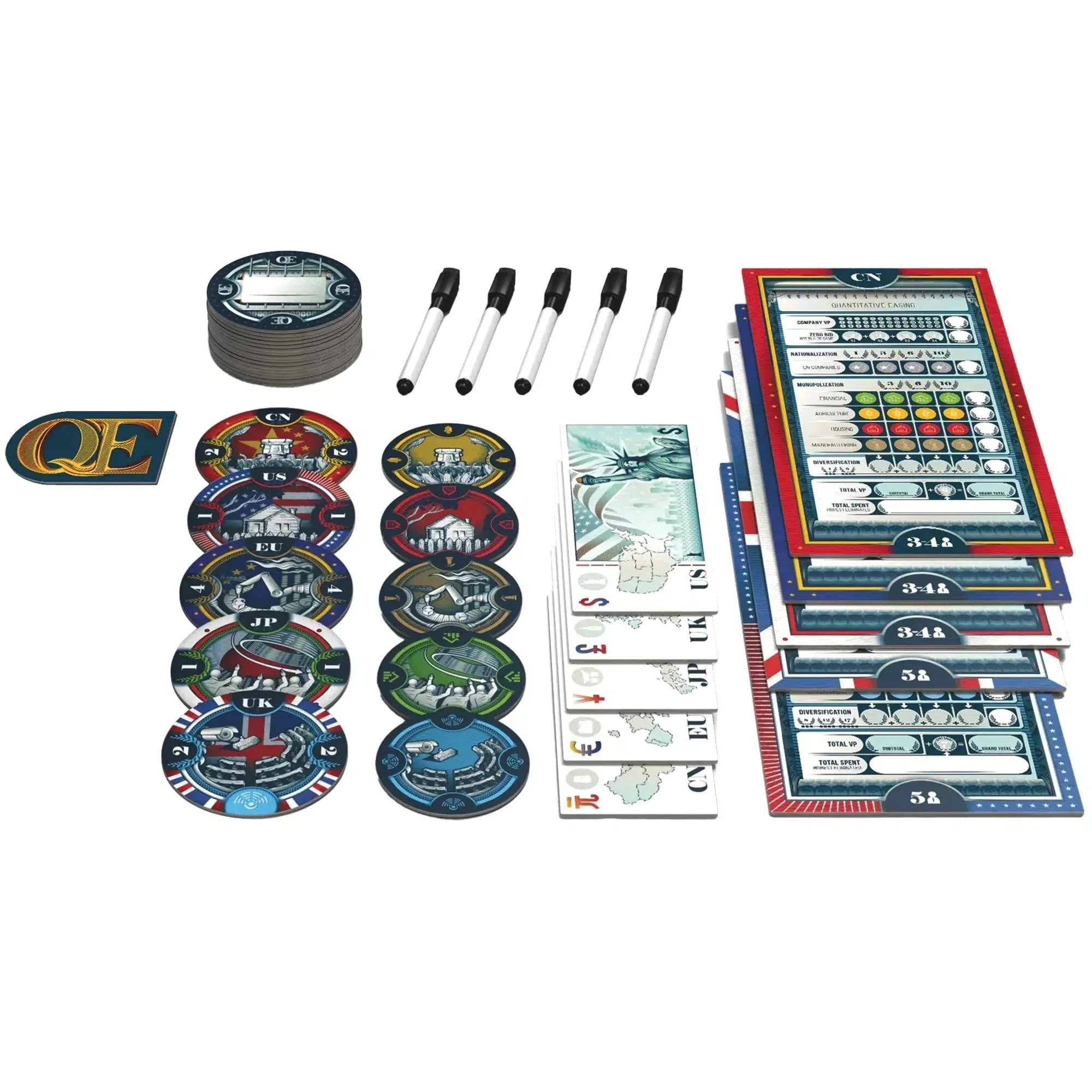 QE - Economic Finance Board Game for Family, and Adults (3-5 Players, Ages 12+) - Allplay - Image 2