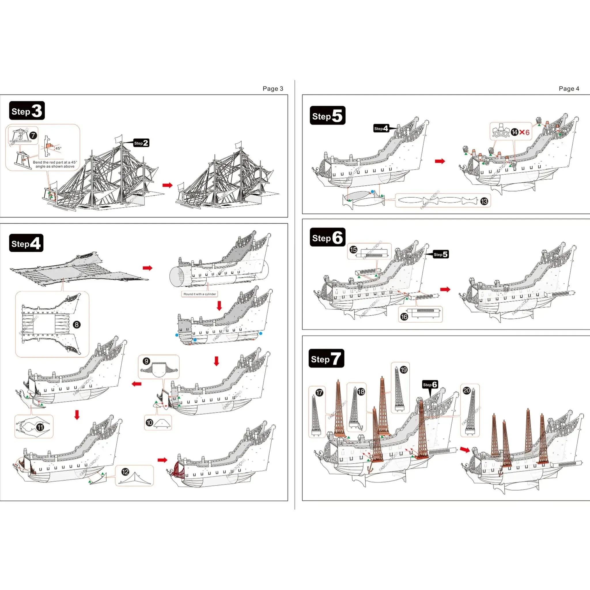 Queen Anne's Revenge Pirate Ship 3D Figure Model Kit (Steel, Moderate Difficulty) - Fascinations - Metal Earth Premium Series - (2023) - Image 10