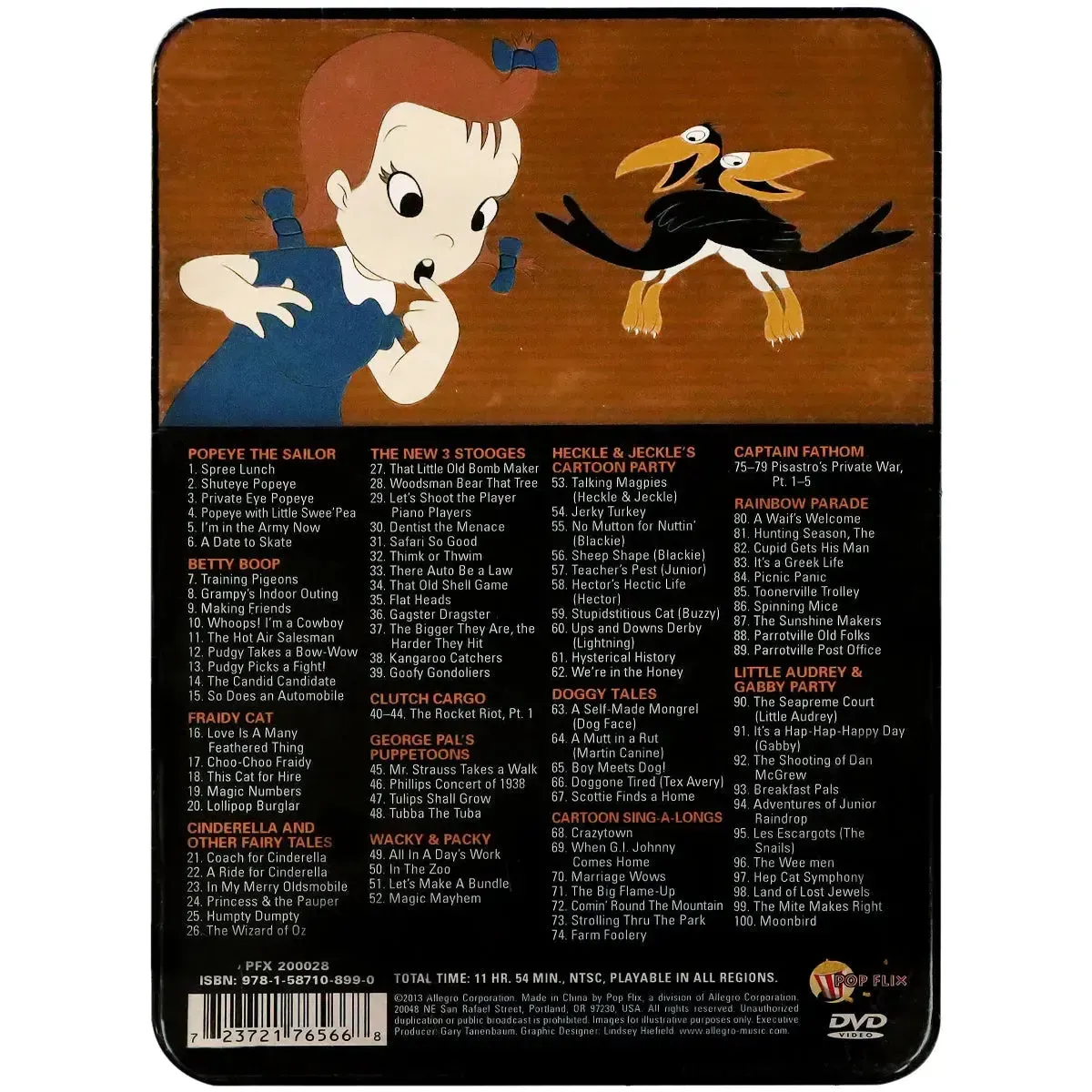 Retro Cartoons [Popeye The Sailor, Betty Boop & Others] - 100 Family Cartoons 2 DVD Set (Steelbook Collector's Edition) - Pop Flix - Image 2