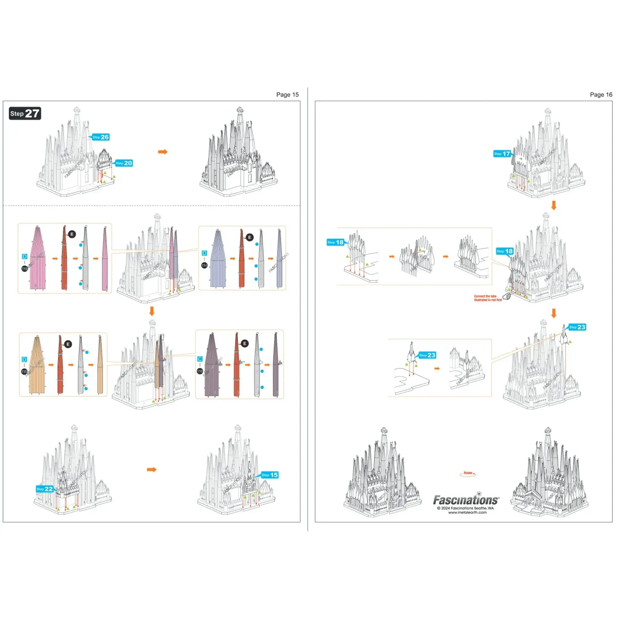 Sagrada Familia Basilica Building 3D Figure Model Kit (1:988 Scale, Steel, Hard Difficulty) - Fascinations - Metal Earth Premium Series - (2024) - Image 14