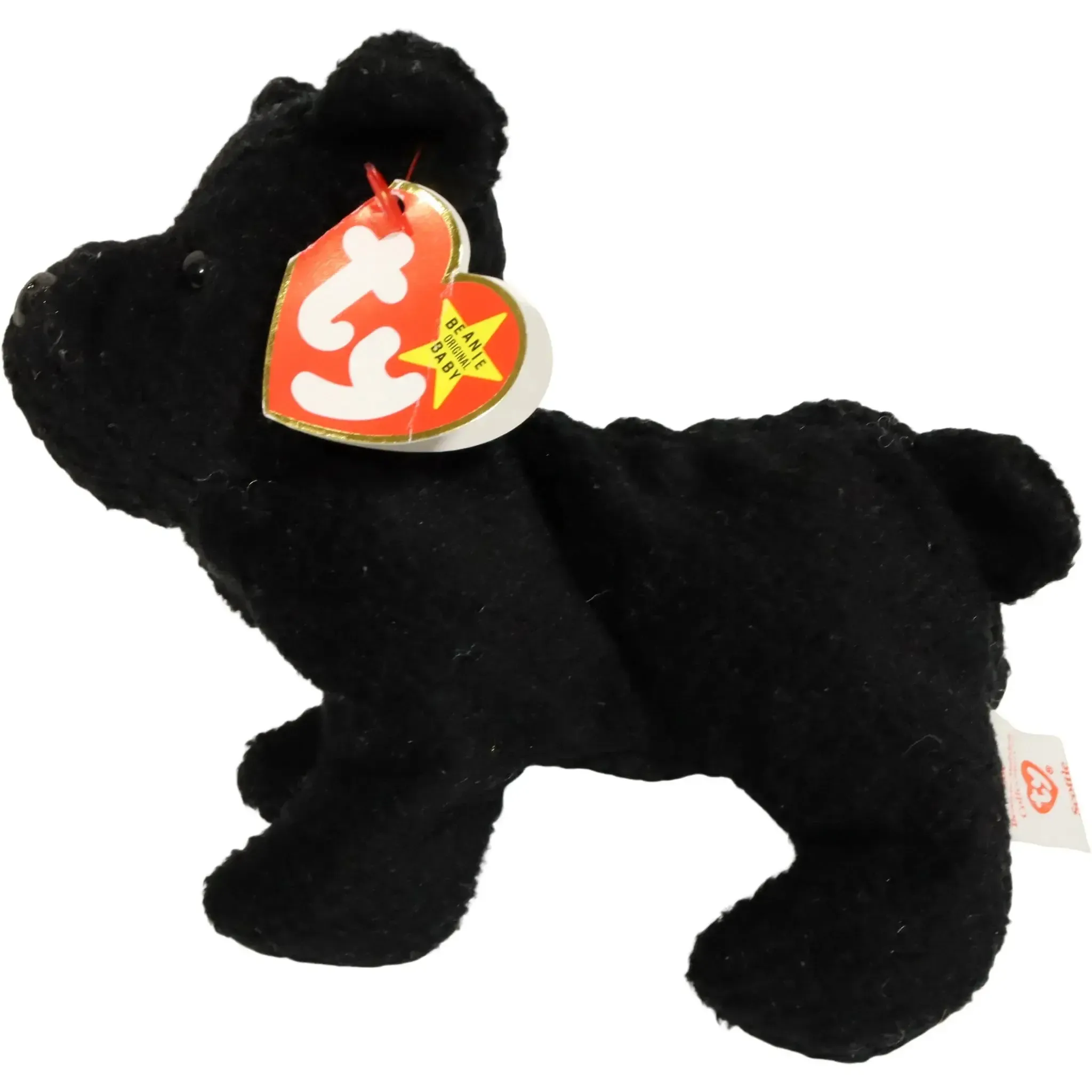 Scottie the Black Dog Plush (6", Style 4102) - Ty - Original Beanie Babies Series (1996) - Image 2