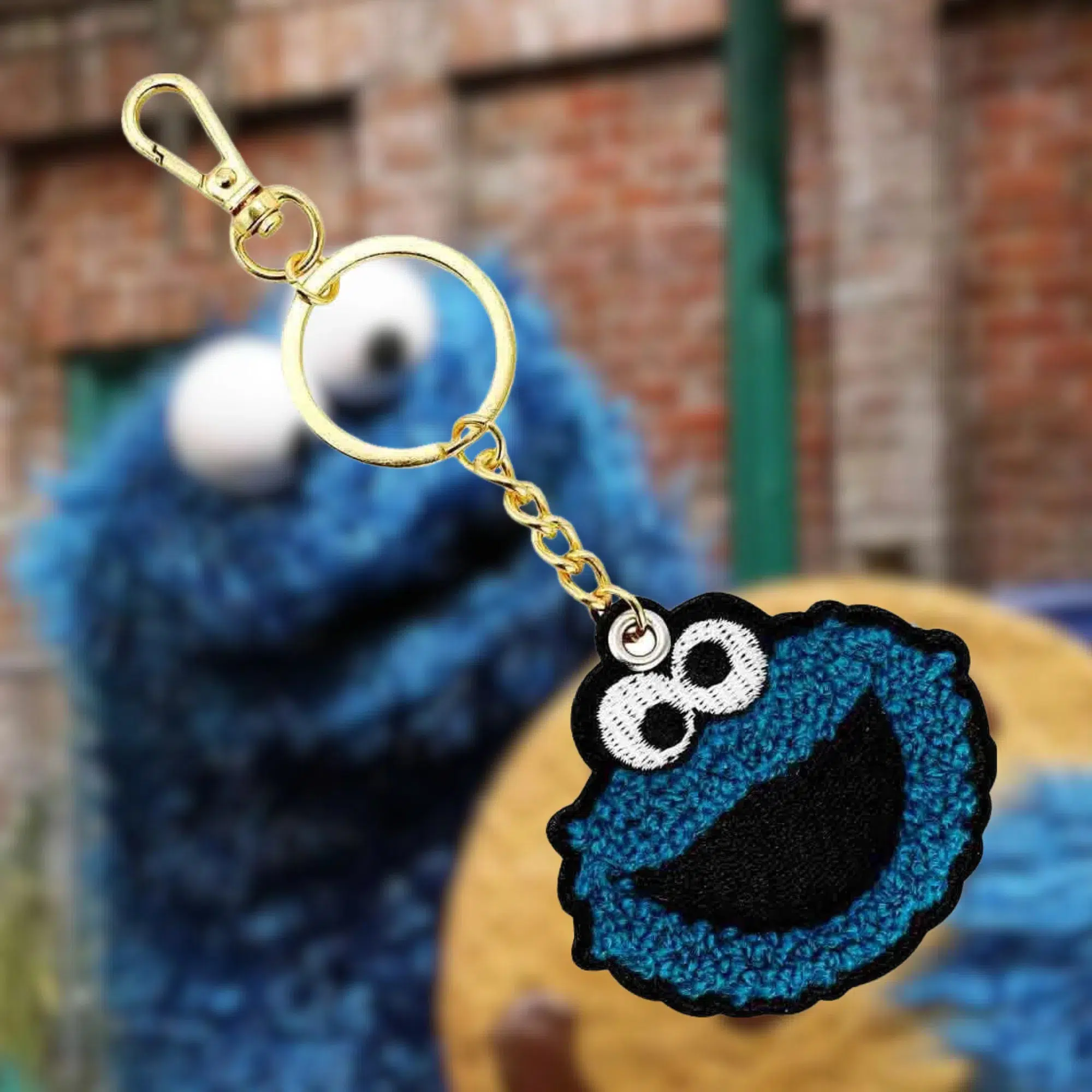 Sesame Street - Cookie Monster Patch Keychain - Bioworld - Image 3