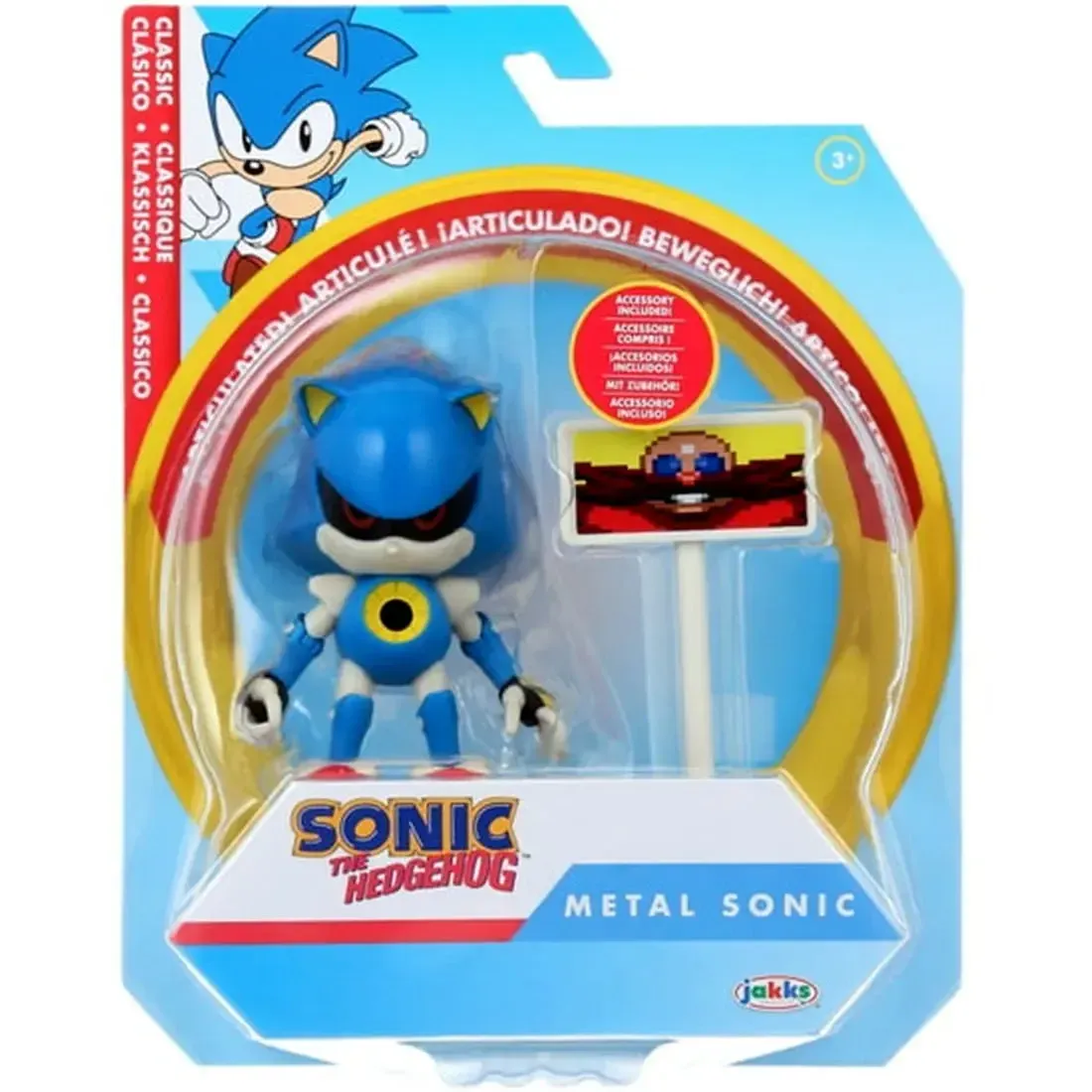 Sonic The Hedgehog - Metal Sonic with Goal Post Sign Action Figure (4") - Jakks Pacific