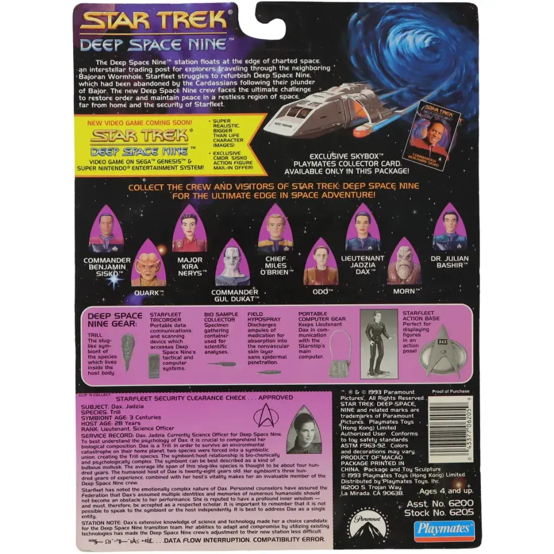 Star Trek: Deep Space Nine - Lieutenant Jadzia Dax Action Figure with SkyBox Collector Card (4.5") - Playmates Toys - (1993) - Image 2