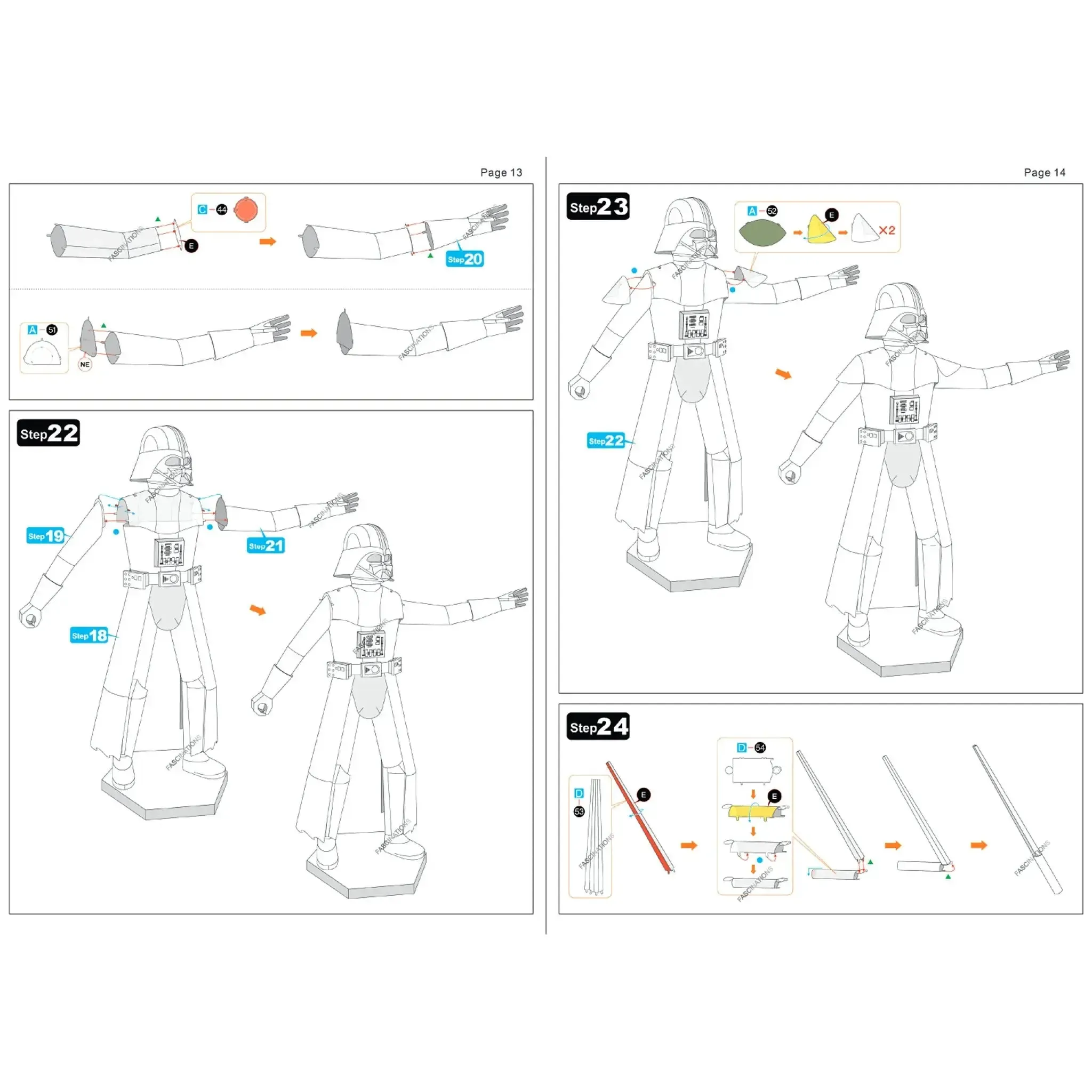 Star Wars - Darth Vader 3D Figure Model Kit (Steel, Moderate Difficulty) - Fascinations - Metal Earth Iconx Premium Series - (2022) - Image 13