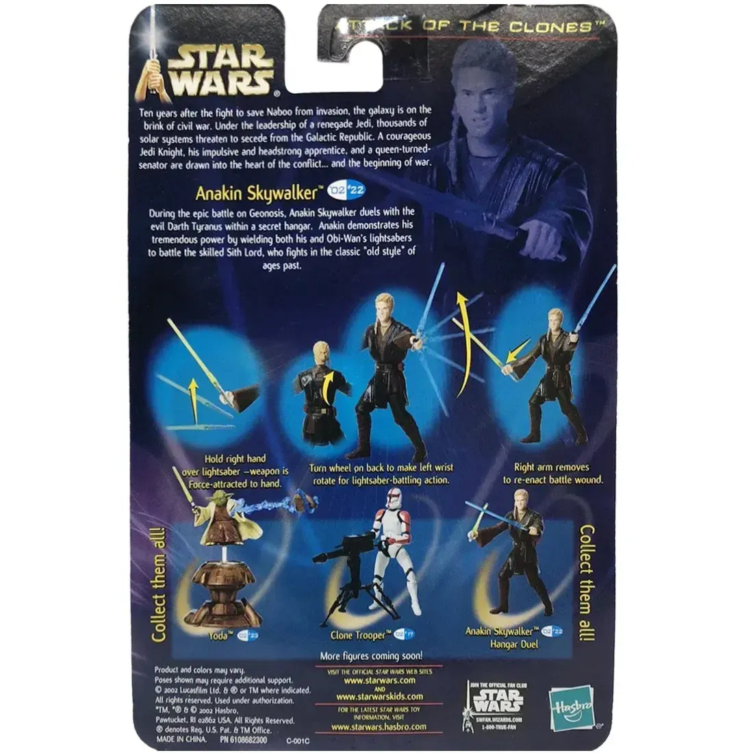 Star Wars: Episode II [Attack of the Clones] - Hangar Duel Anakin Skywalker Action Figure (3.75") - Hasbro - Collection 1, #22 (2002) - Image 3
