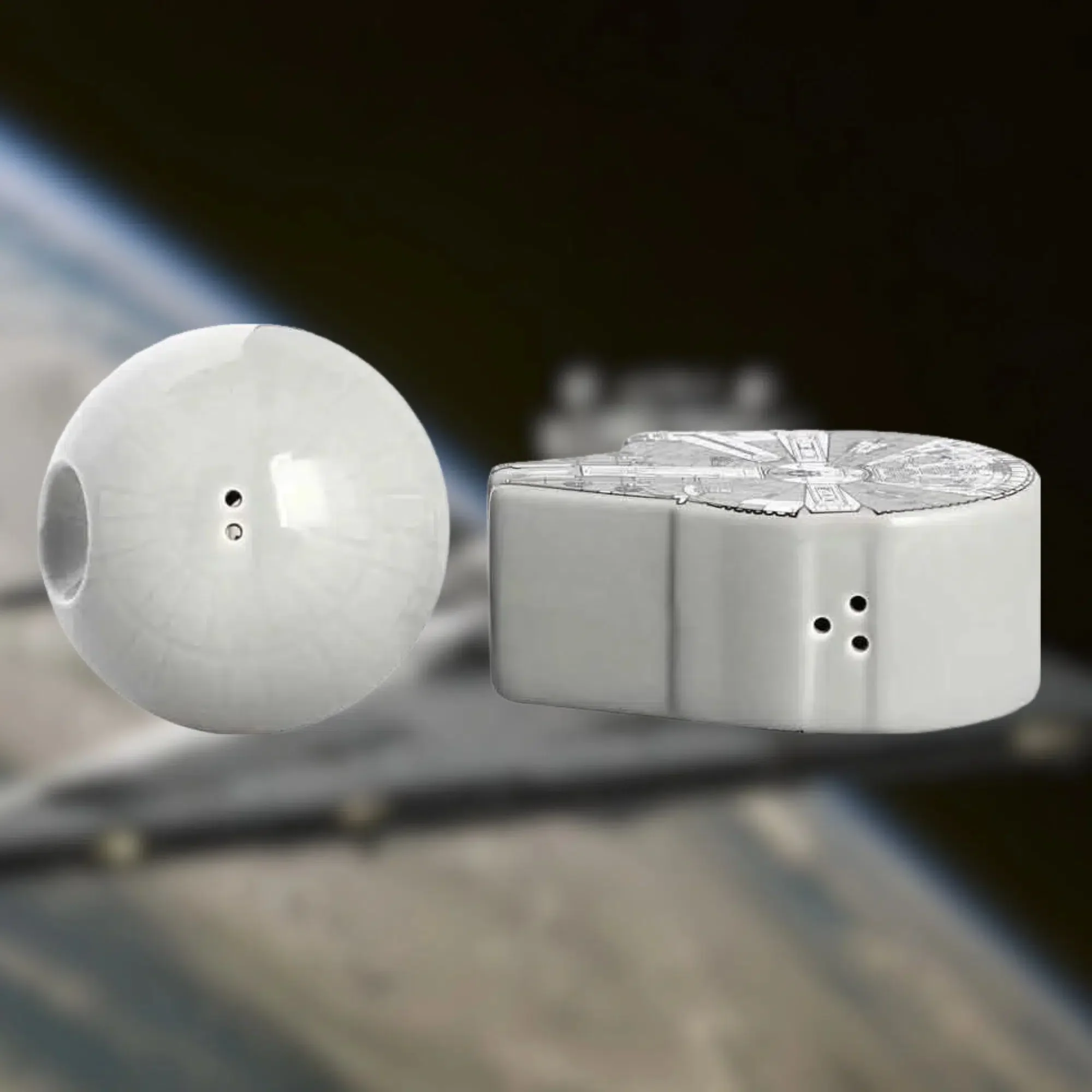 Star Wars - Millennium Falcon & Death Star Salt & Pepper Shaker Set (Ceramic) - Bioworld - Image 6