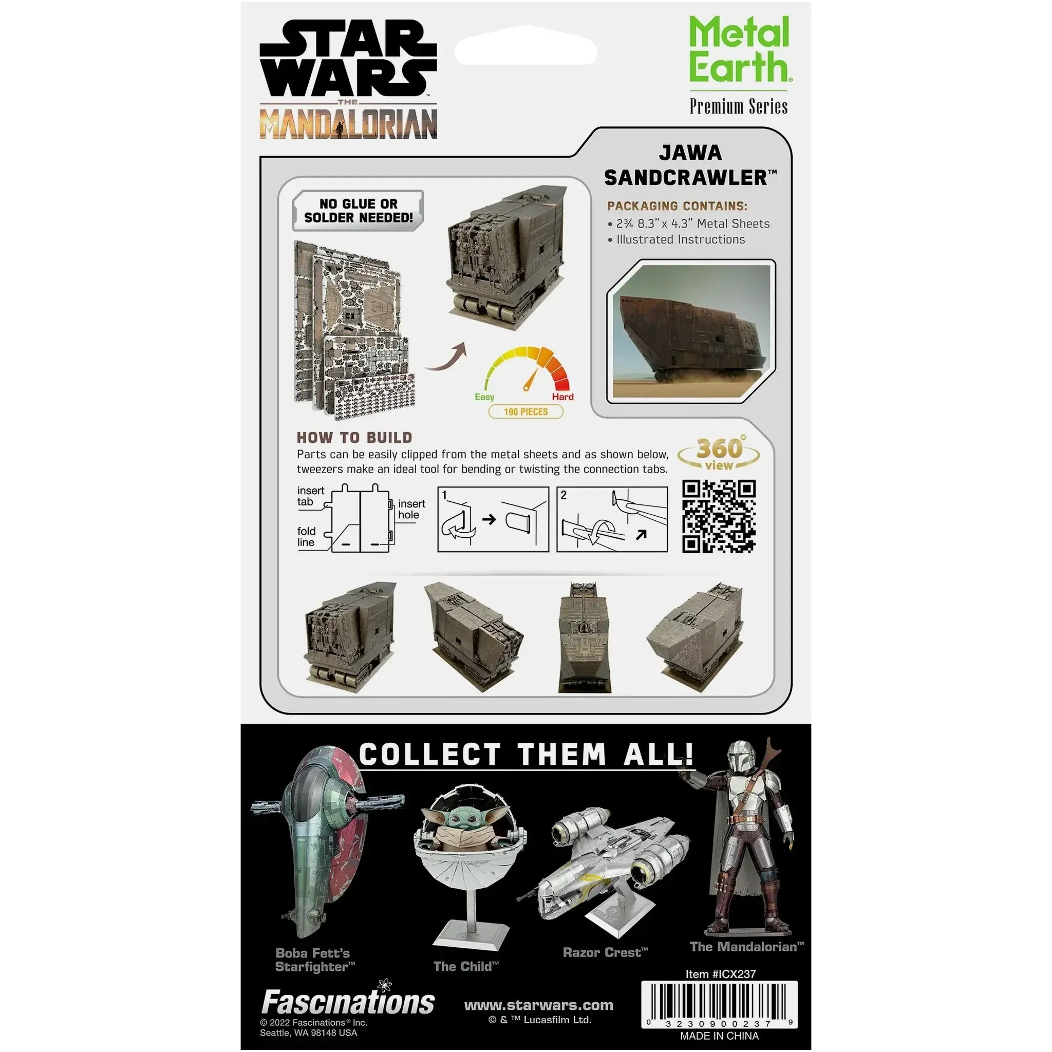 Star Wars: The Mandalorian - Jawa Sandcrawler Vehicle 3D Figure Model Kit (Steel, Hard Difficulty) - Fascinations - Metal Earth Premium Series - (2022) - Image 3