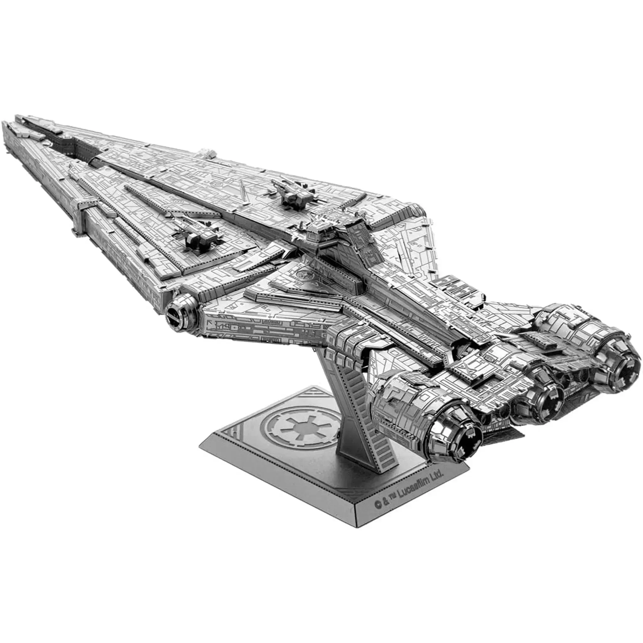 Star Wars - Unpainted Imperial Light Cruiser Ship Figure Model Kit (Steel, Challenging Difficulty) - Fascinations - Metal Earth Premium Series - Image 4