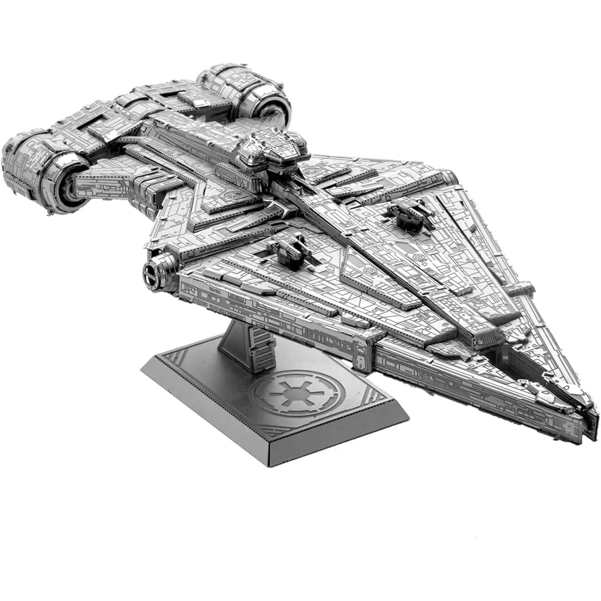 Star Wars - Unpainted Imperial Light Cruiser Ship Figure Model Kit (Steel, Challenging Difficulty) - Fascinations - Metal Earth Premium Series - Image 6