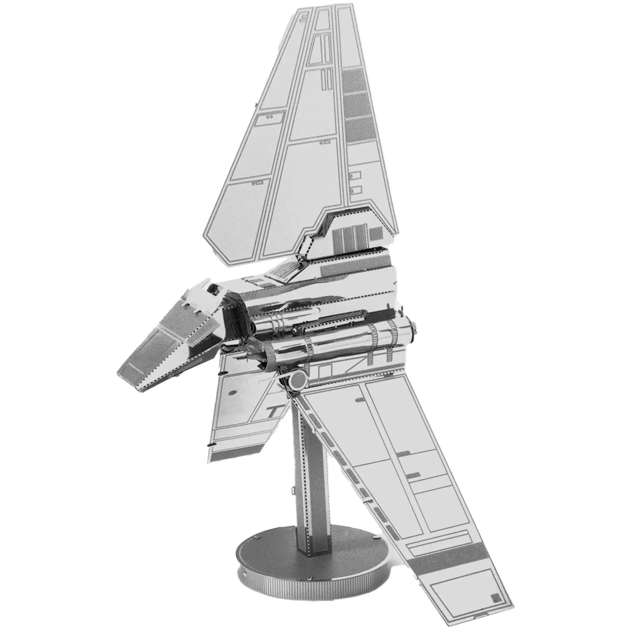 Star Wars - Unpainted Imperial Shuttle Figure Model Kit (Steel, Moderate Difficulty) - Fascinations - Metal Earth Series - Image 2