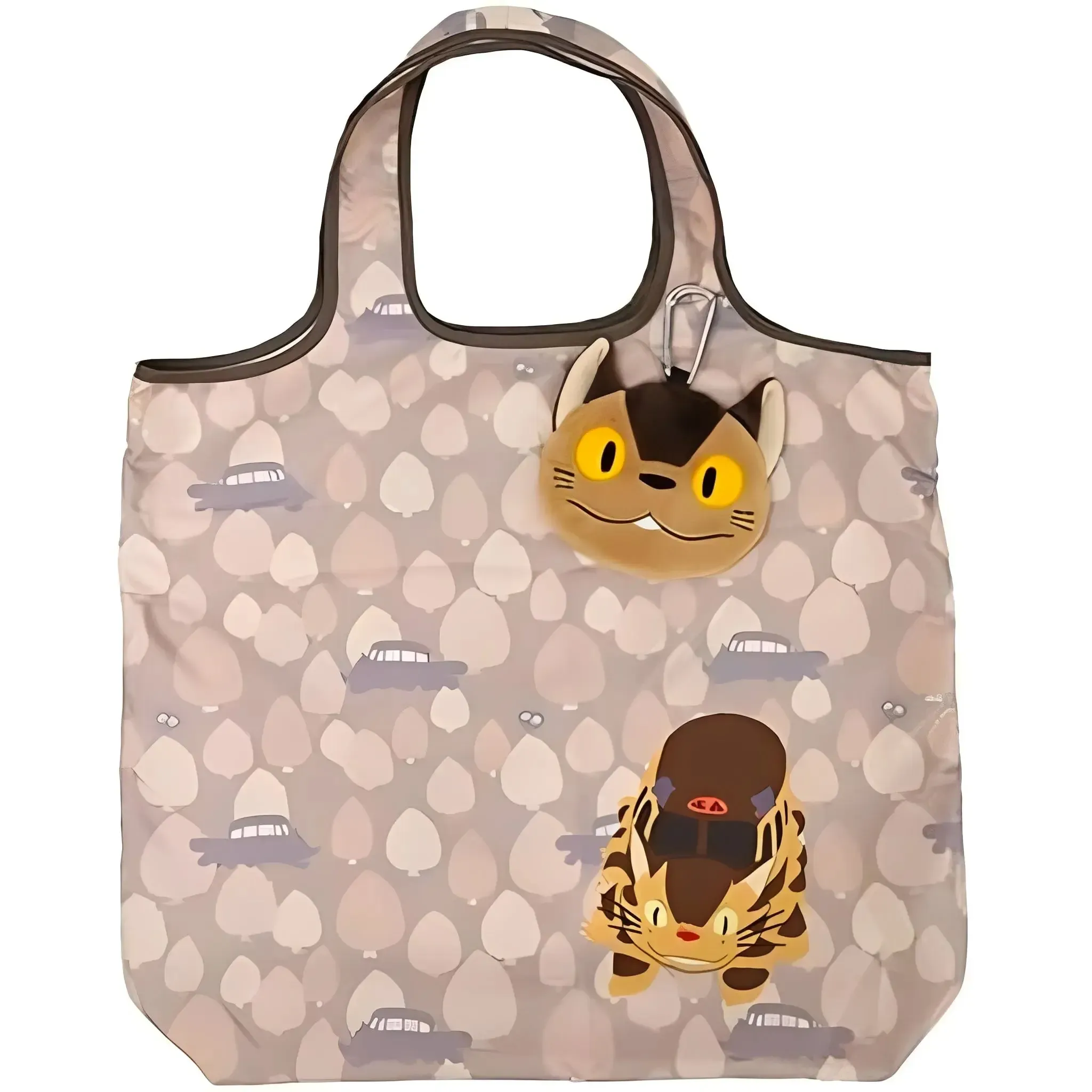 Studio Ghibli [My Neighbor Totoro] - Catbus Reusable Foldable Tote Bag In Plush Pouch Keychain - Sun Arrow [Bandai Namco] - (2024) - Image 2