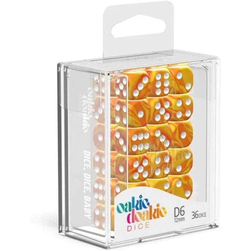 Sunstone D6 Dice Set (36 Dice, 12mm, Yellow & Orange) - Oakie Doakie Dice