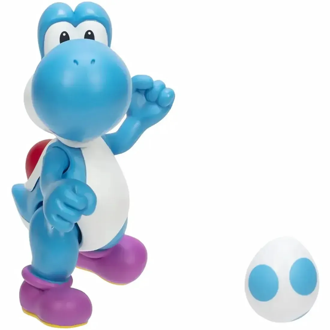 Super Mario - Light-Blue Yoshi with Egg Action Figure (4") - Jakks Pacific - Image 5