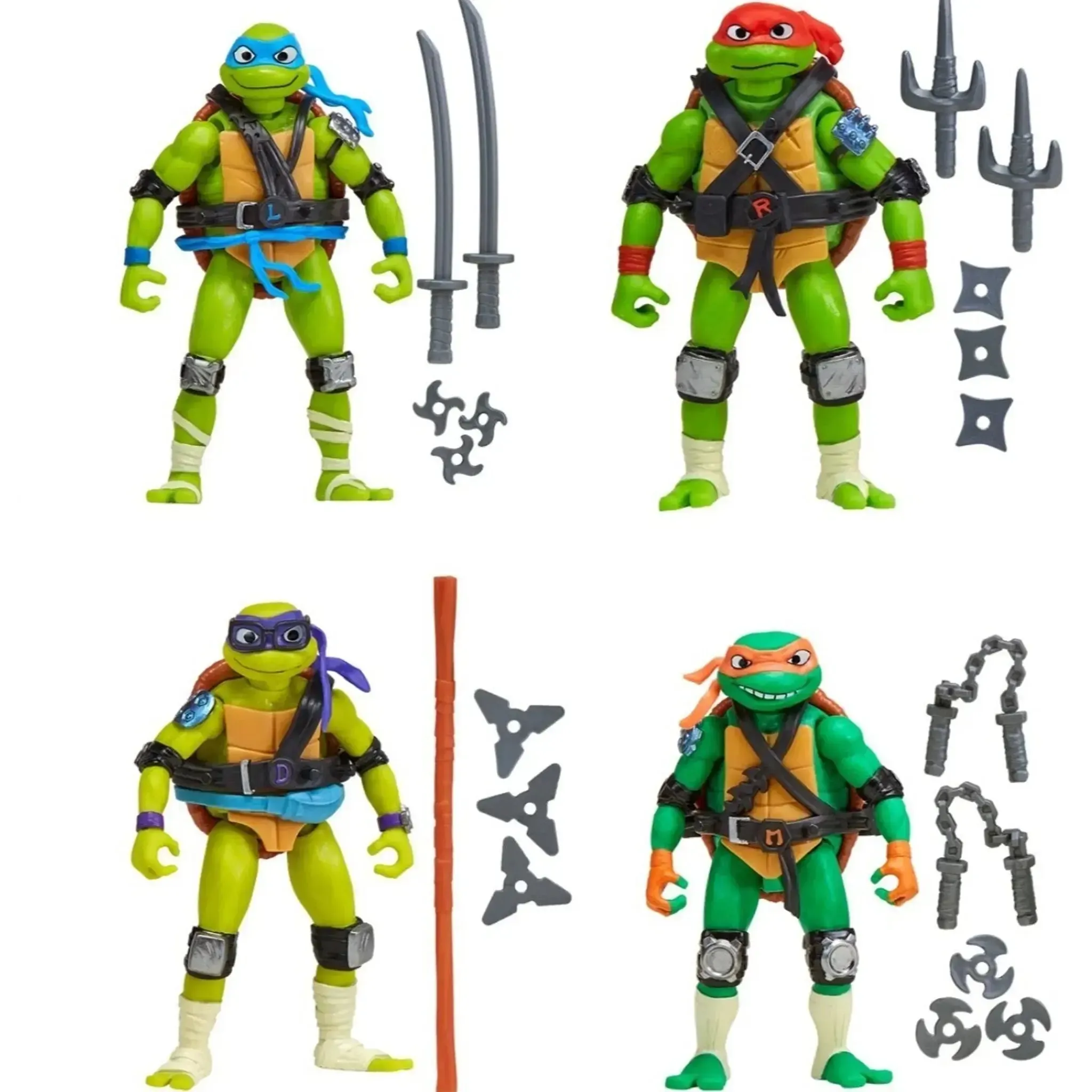 Tales of the Teenage Mutant Ninja Turtles - Mix ‘N Match Turtles 4-Pack Action Figure Set (Leonardo, Donatello, Michelangelo, Raphael) - Playmates Toys - (2024) - Image 2