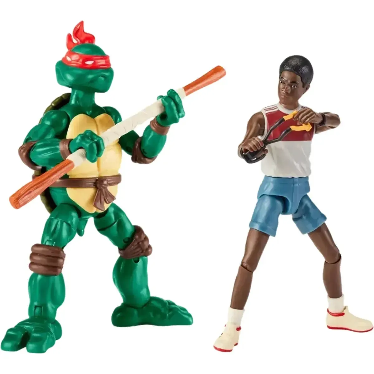 Teenage Mutant Ninja Turtles x Stranger Things - Donatello & Lucas Action Figure Set (6") - Playmates Toys - Image 2