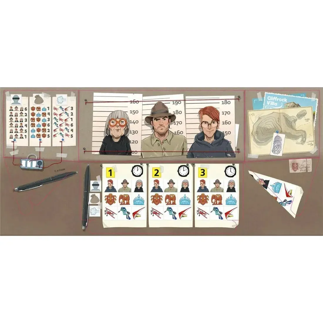The Key: Theft in Cliffrock Villa - Puzzle Crime Board Game for Family and Adults (1-4 Players, Ages 8+) - HABA - Image 4