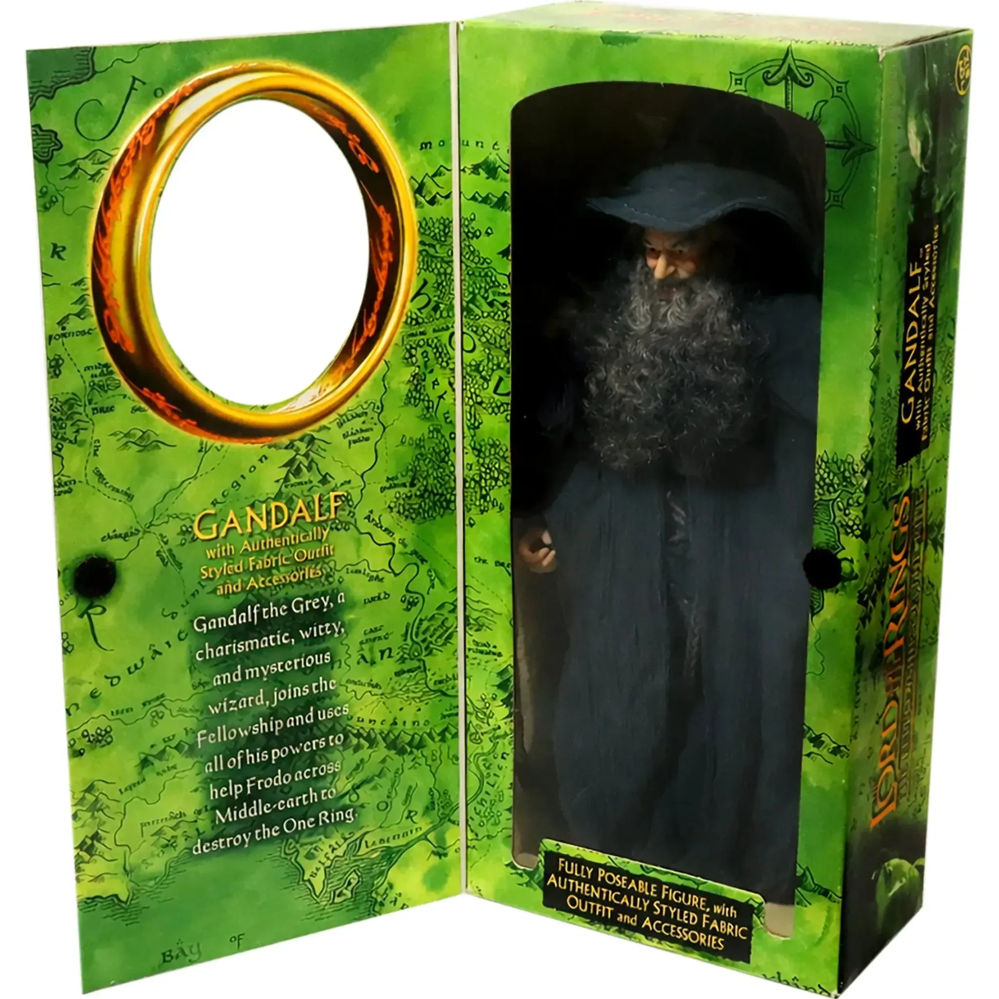 The Lord of the Rings [The Fellowship of the Ring] - Gandalf with Authentically Styled Fabric Outfit Action Figure (12") - Toy Biz - Special Edition Collector Series - (2001) - Image 2