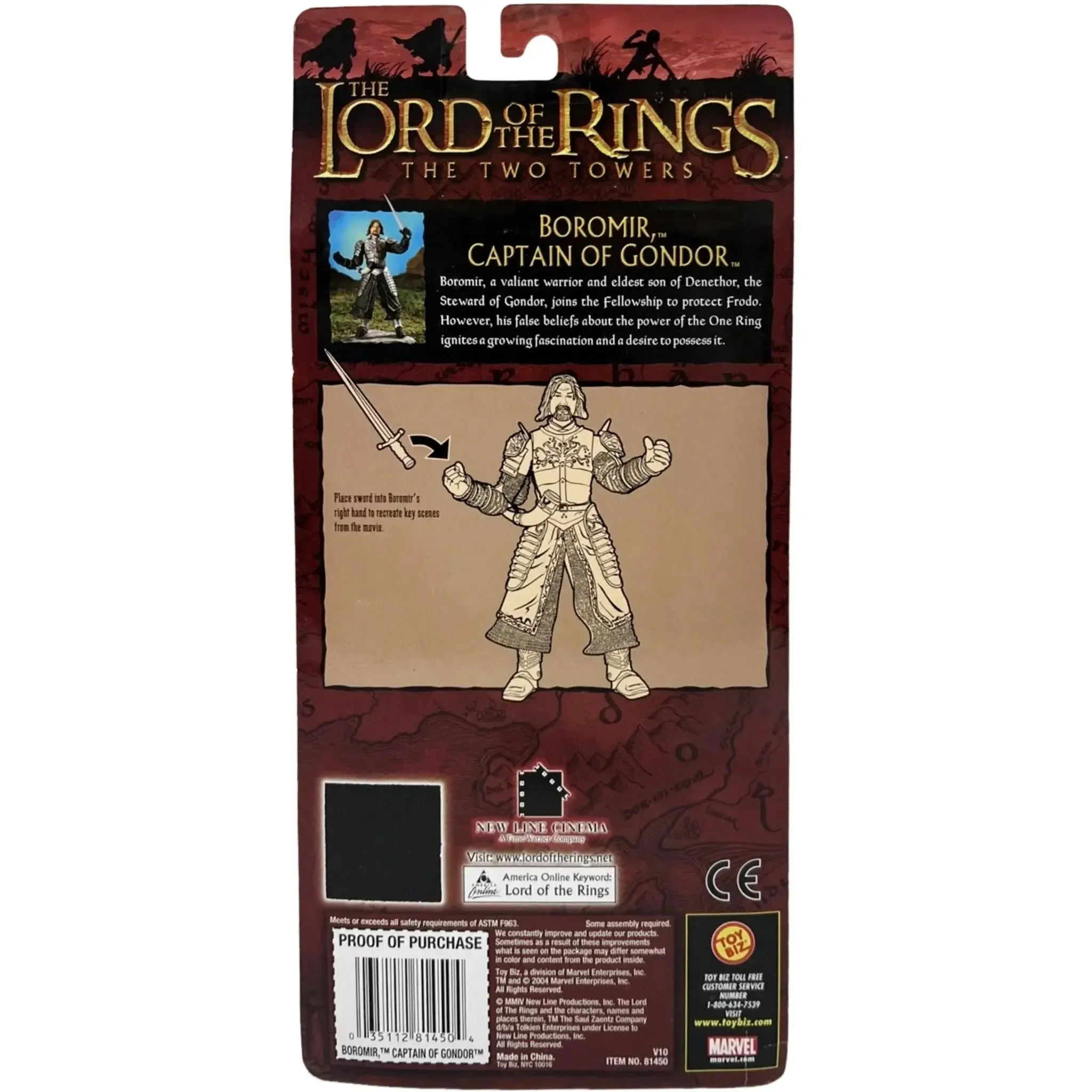 The Lord of the Rings: The Two Towers - Boromir, Captain of Gondor Action Figure (6") - Toy Biz - (2004) - Image 2