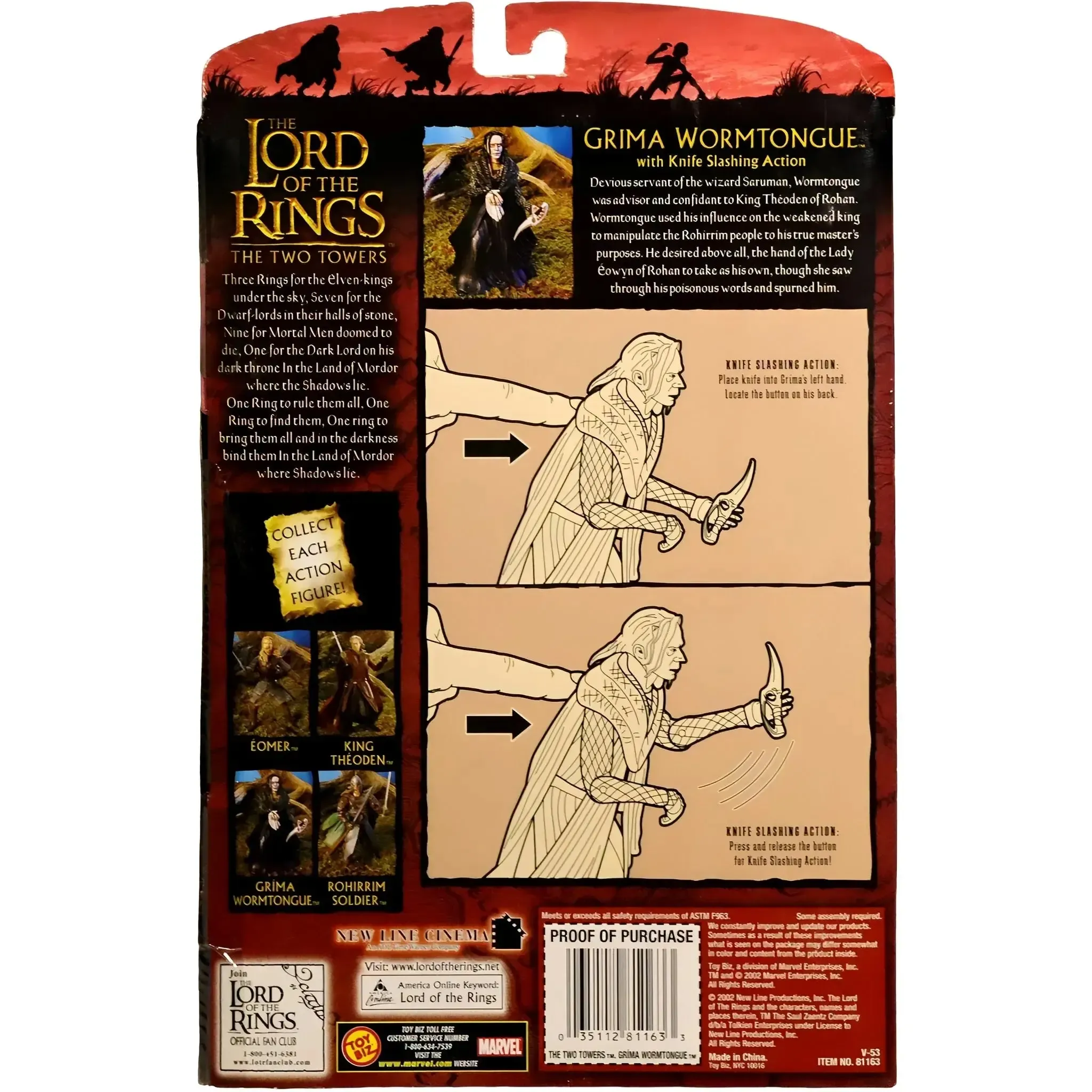 The Lord of the Rings [The Two Towers] - Knife Slashing Gríma Wormtongue Action Figure (6") - Toy Biz - (2002) - Image 2