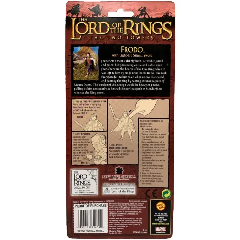 The Lord of the Rings: The Two Towers - Light-Up Sting Frodo Action Figure - Toy Biz - (2003) - Image 2