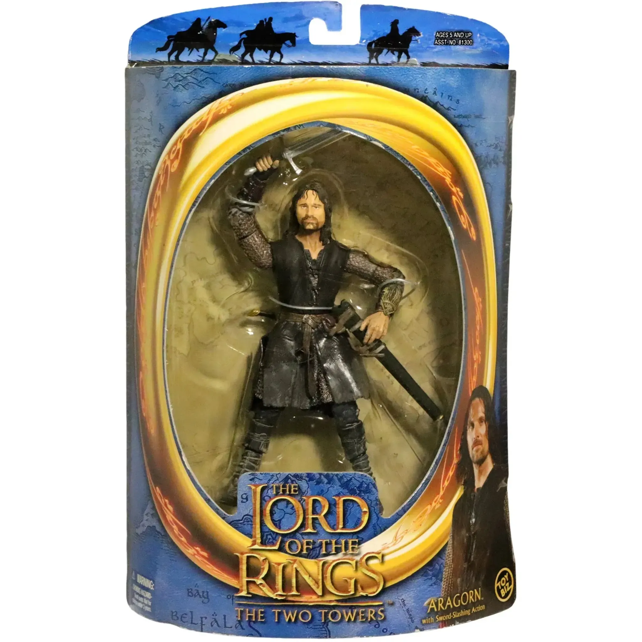 The Lord of the Rings [The Two Towers] - Sword-Slashing Aragorn Action Figure (6") - Toy Biz - (2003)