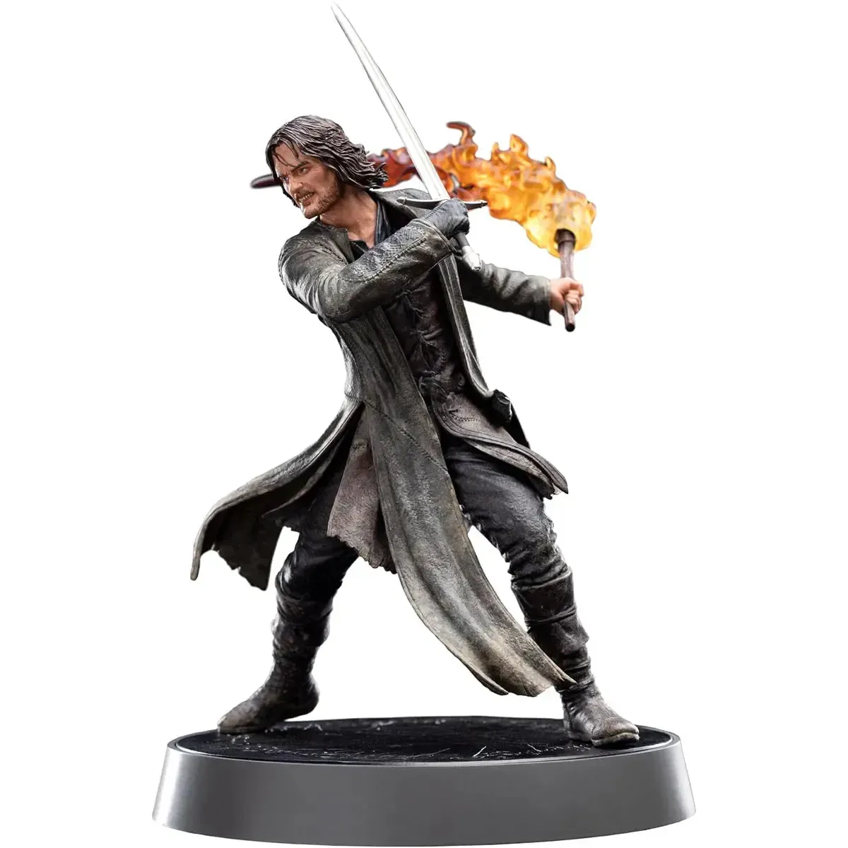The Lord of the Rings - Weathertop Battle Aragorn with Sword and Torch Statue Figure (11") - Weta Workshop - Figures of Fandom Series