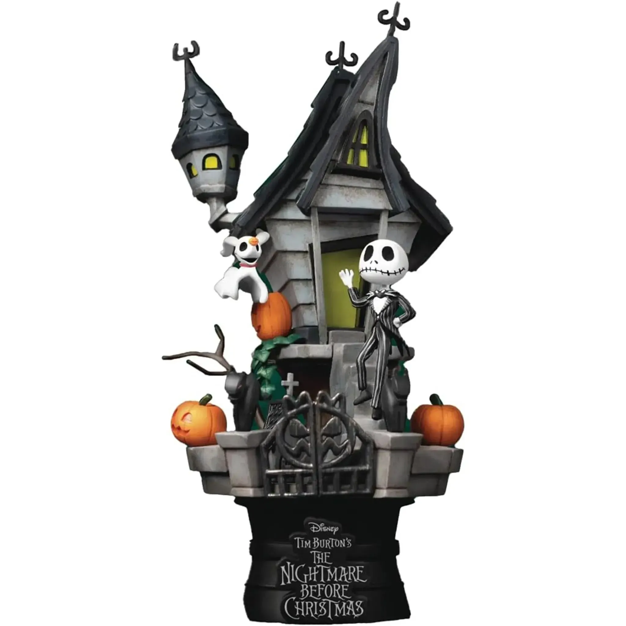 The Nightmare Before Christmas - Jack Skellington with Zero Haunted House Diorama Statue Figure (6") - Beast Kingdom - D-Stage Series (DS-035) - Image 4