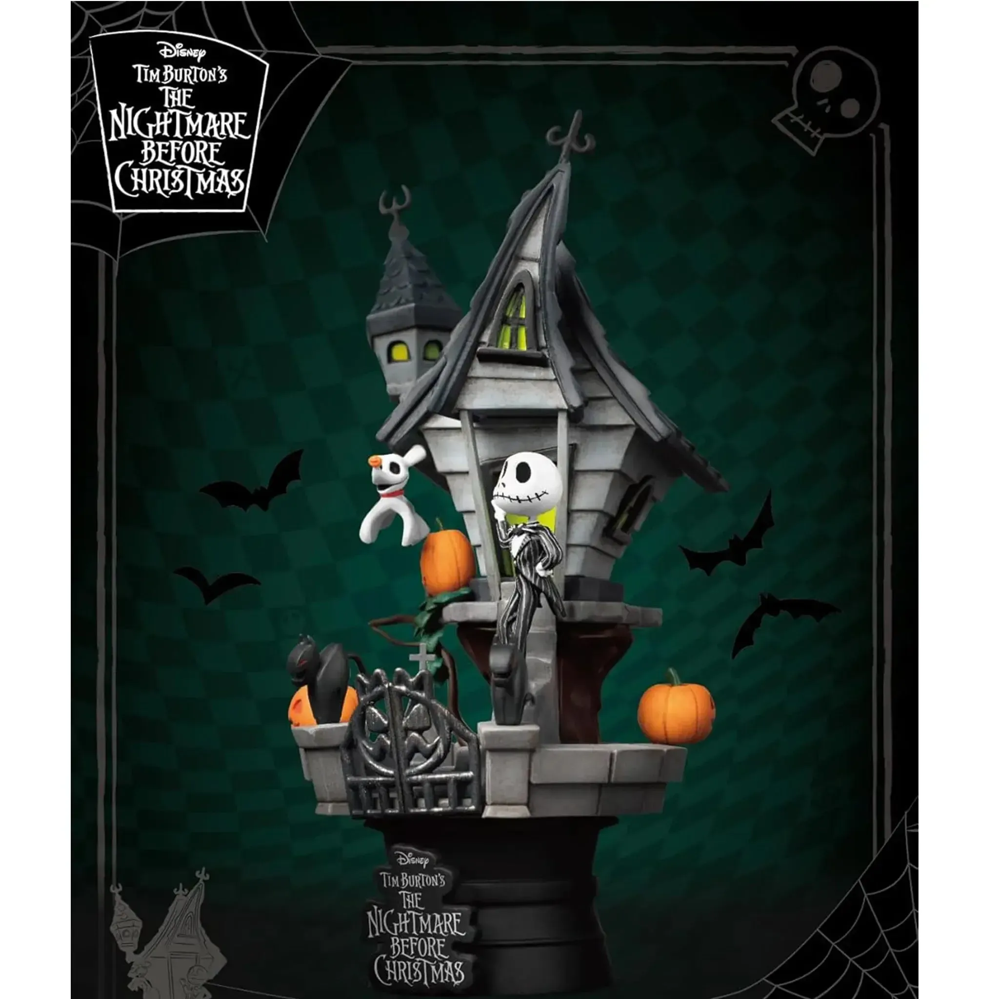 The Nightmare Before Christmas - Jack Skellington with Zero Haunted House Diorama Statue Figure (6") - Beast Kingdom - D-Stage Series (DS-035) - Image 6