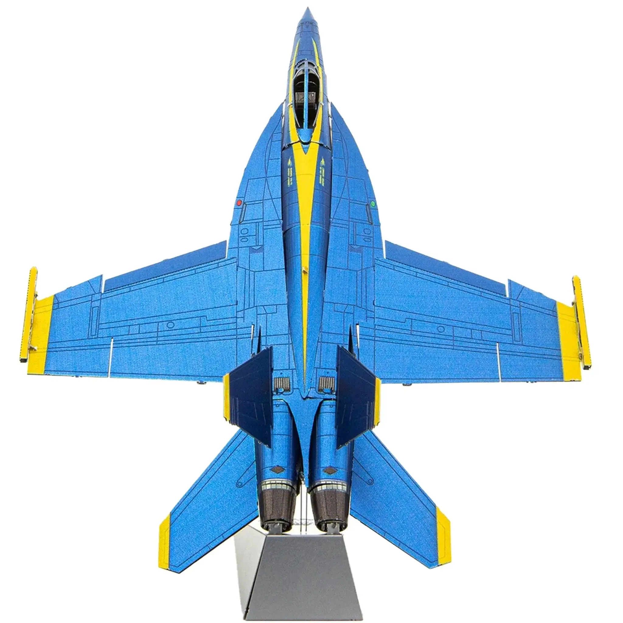 The United States Navy - Blue Angels F/A-18 Super Hornet Military Plane 3D Figure Model Kit (1:120 Scale, Steel, Moderate Difficulty) - Fascinations - Metal Earth Premium Series - (2023) - Image 5