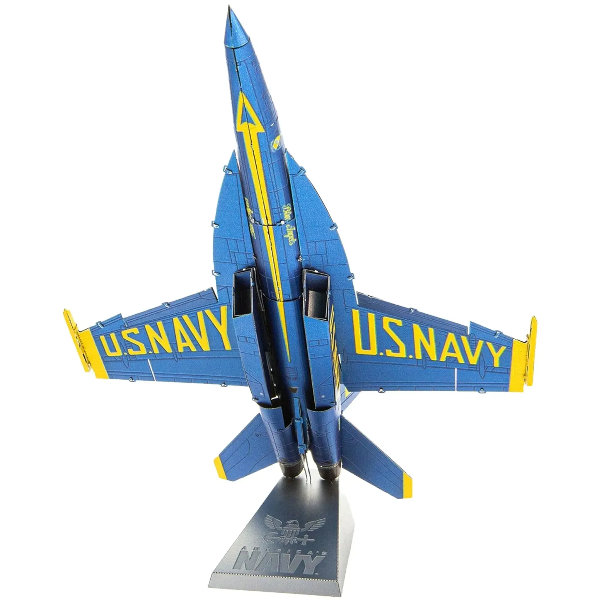 The United States Navy - Blue Angels F/A-18 Super Hornet Military Plane 3D Figure Model Kit (1:120 Scale, Steel, Moderate Difficulty) - Fascinations - Metal Earth Premium Series - (2023) - Image 7
