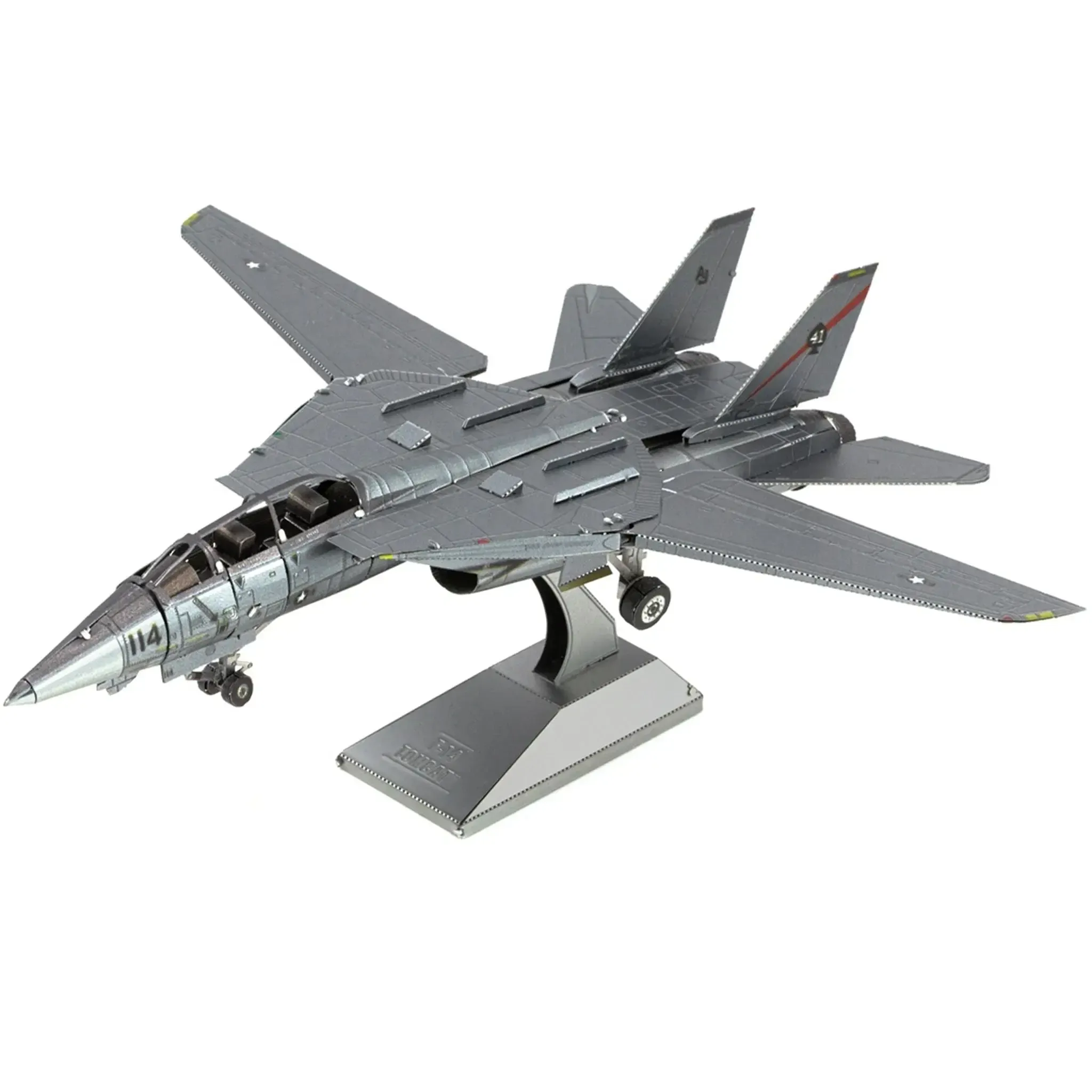 The United States Navy - Grumman F-14 Tomcat Fighter Jet 3D Figure Model Kit (1:130 Scale, Steel, Hard Difficulty) - Fascinations - Metal Earth Series - (2024) - Image 2